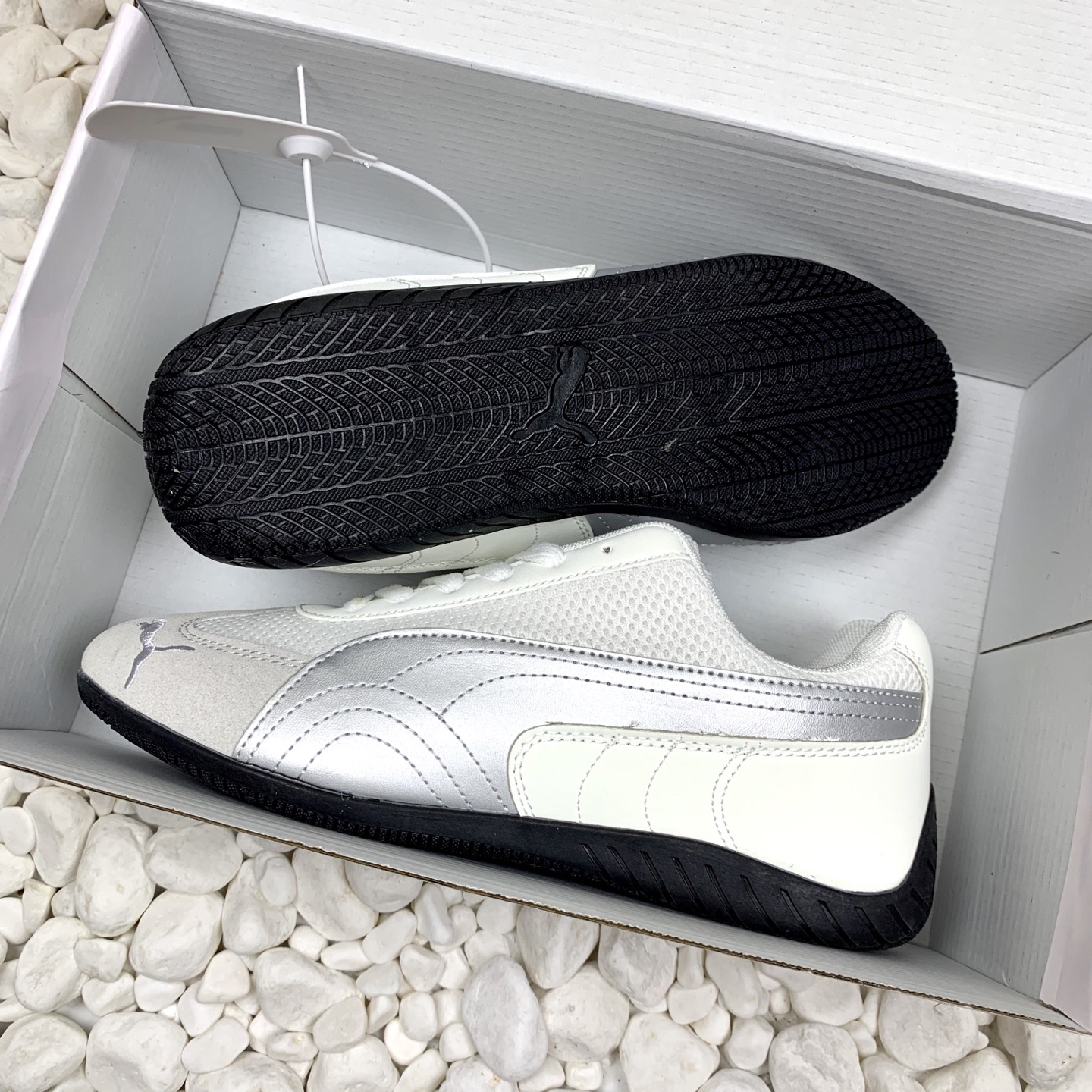 Puma Mesh Low-Top Sneakers White Grey