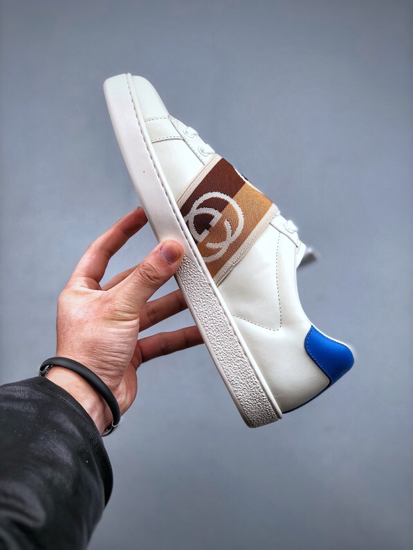 Gucci Logo Strap Low-Top Sneakers White/Blue