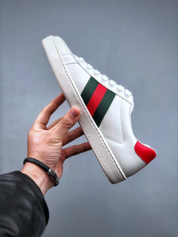 Gucci Ace Leather Sneakers Red/Green Web White