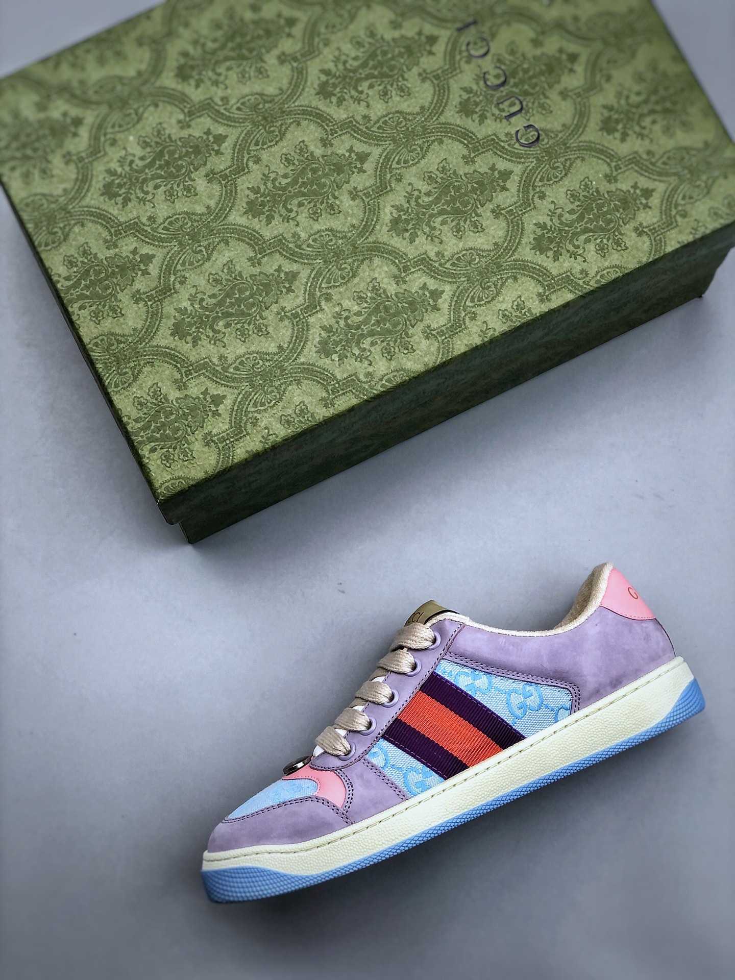 Gucci Distressed Screener Sneaker Multicolor