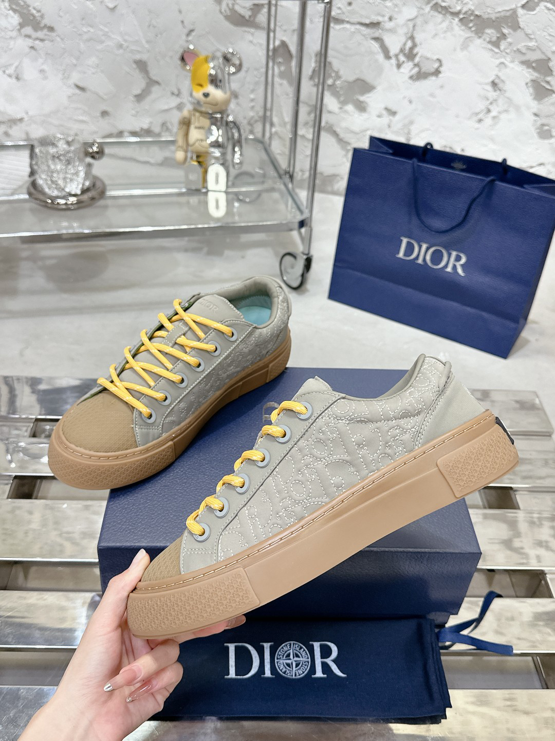 Dior B33 x Stone Island Sneakers Grey