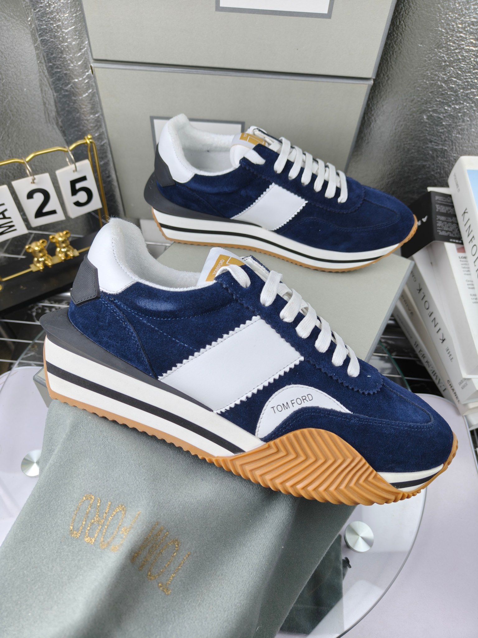 Tom Ford Retro Runner Sneakers Navy