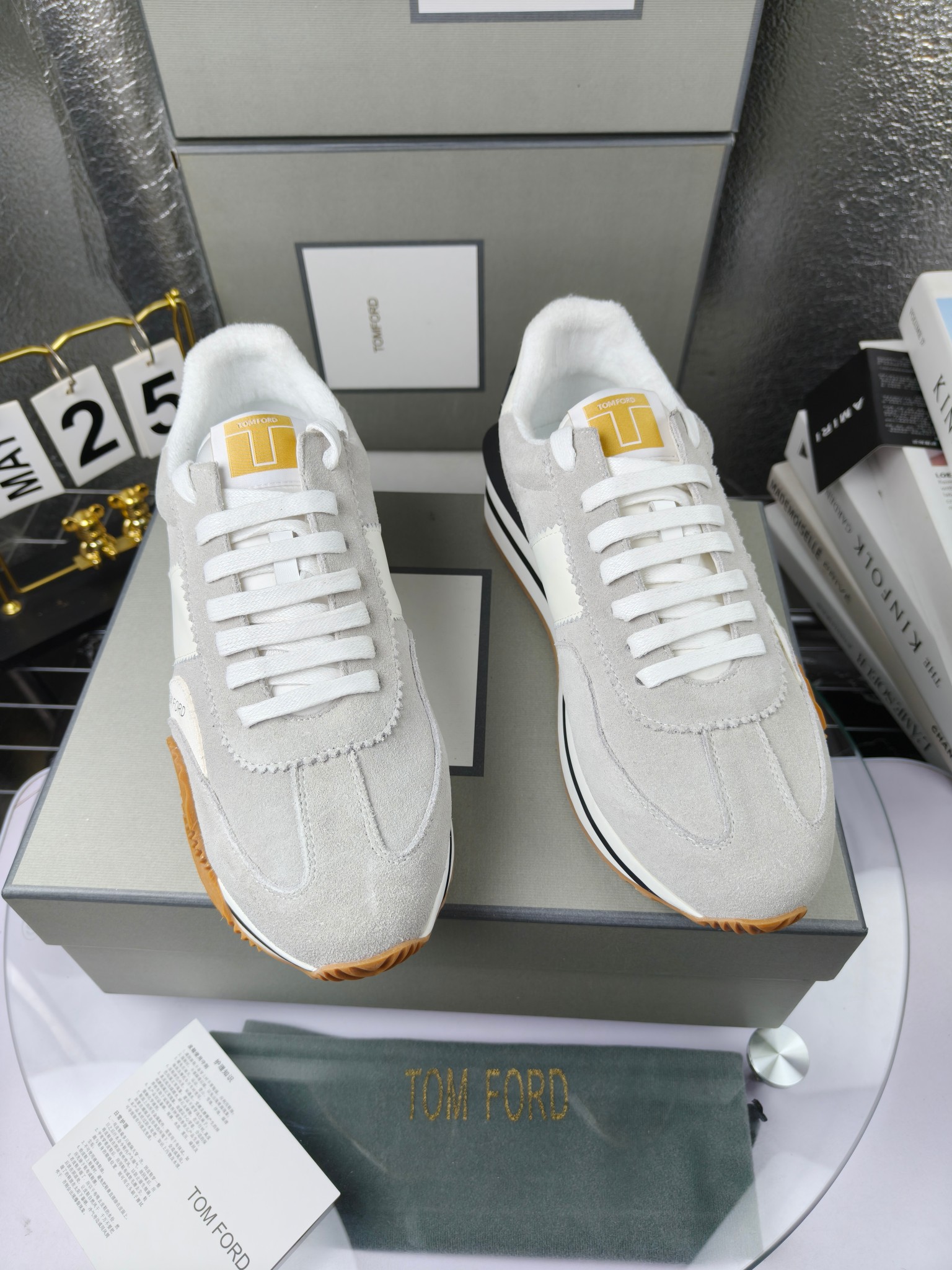 Tom Ford Retro Suede Sneakers Grey