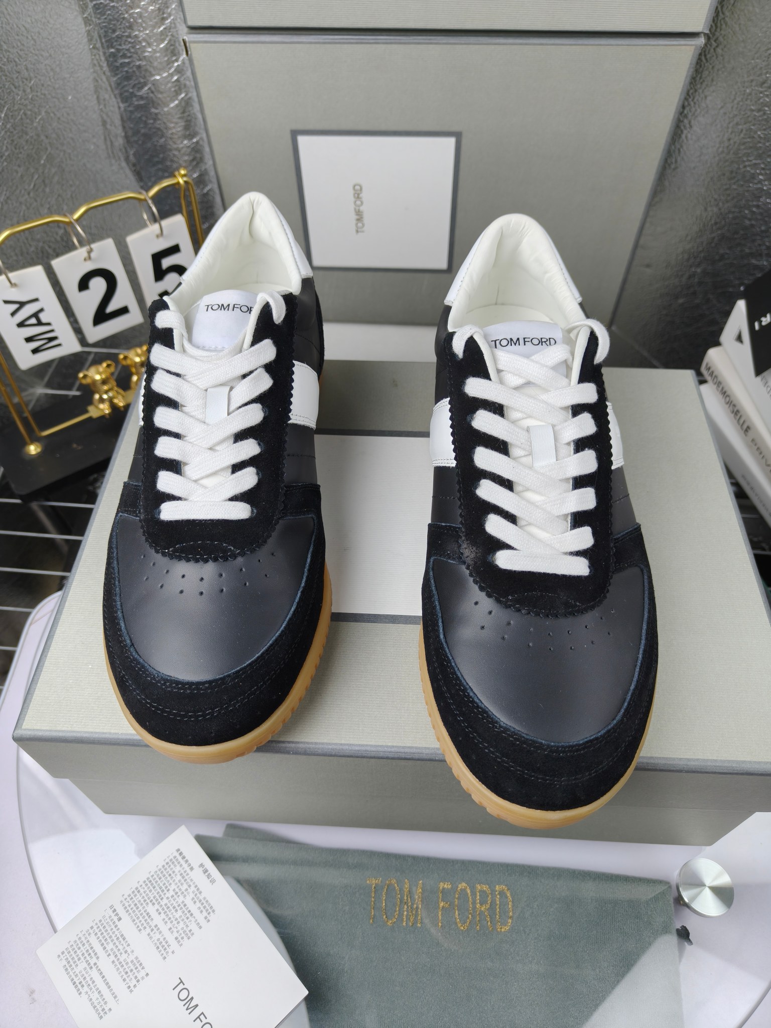 Tom Ford Couple Low-Top Sneakers Black/White