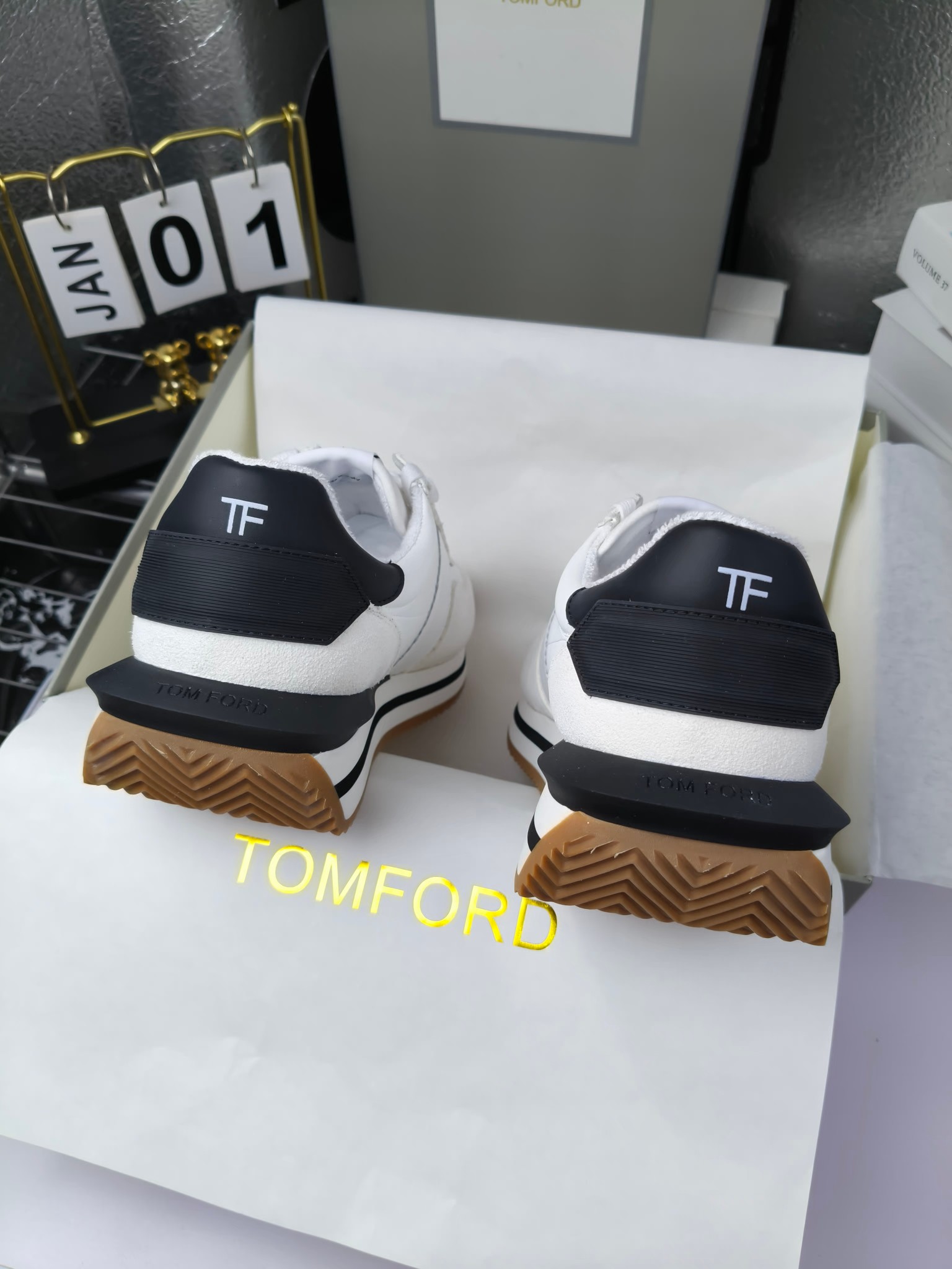 Tom Ford Retro Lift Sneakers White/Black