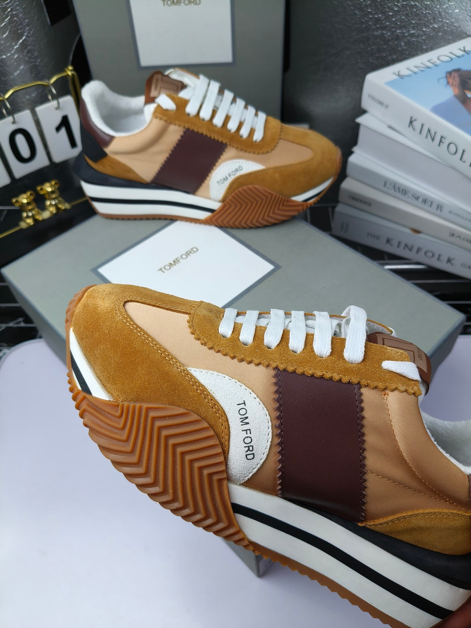 Tom Ford Retro Lift Sneakers Tan