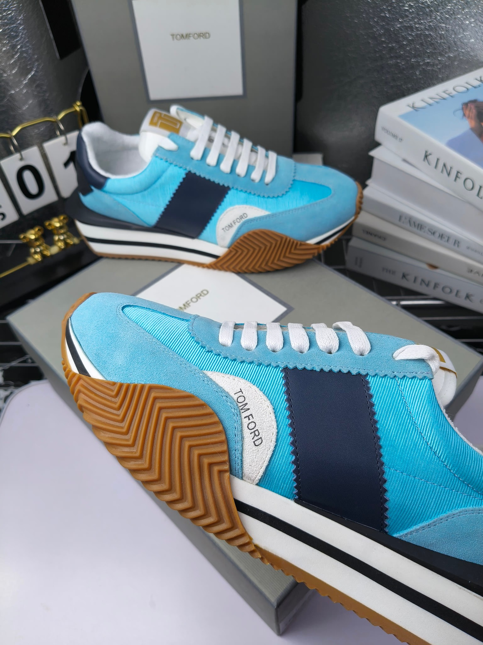 Tom Ford Retro Lift Sneakers Blue