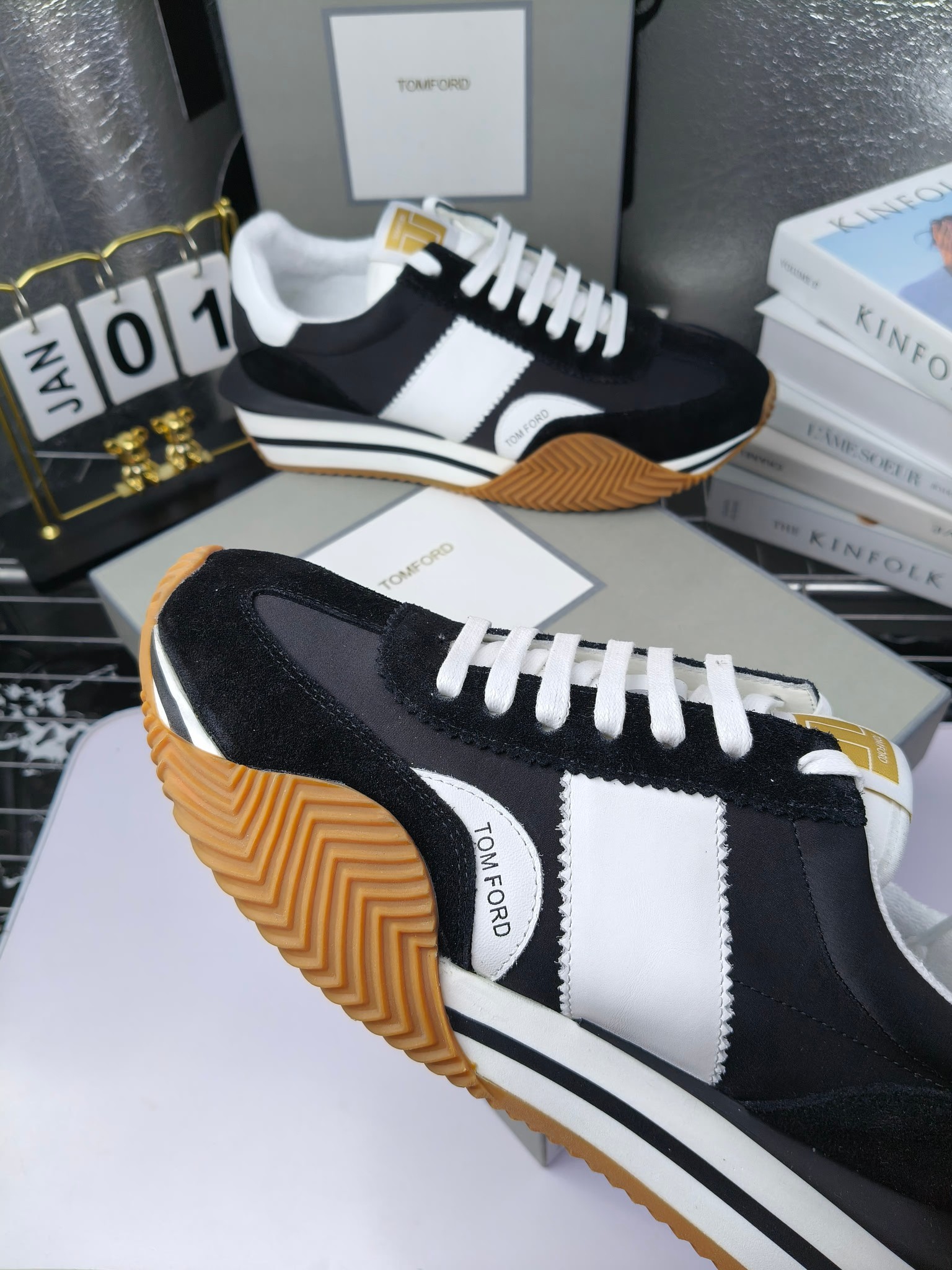 Tom Ford Retro Lift Sneakers Black/White