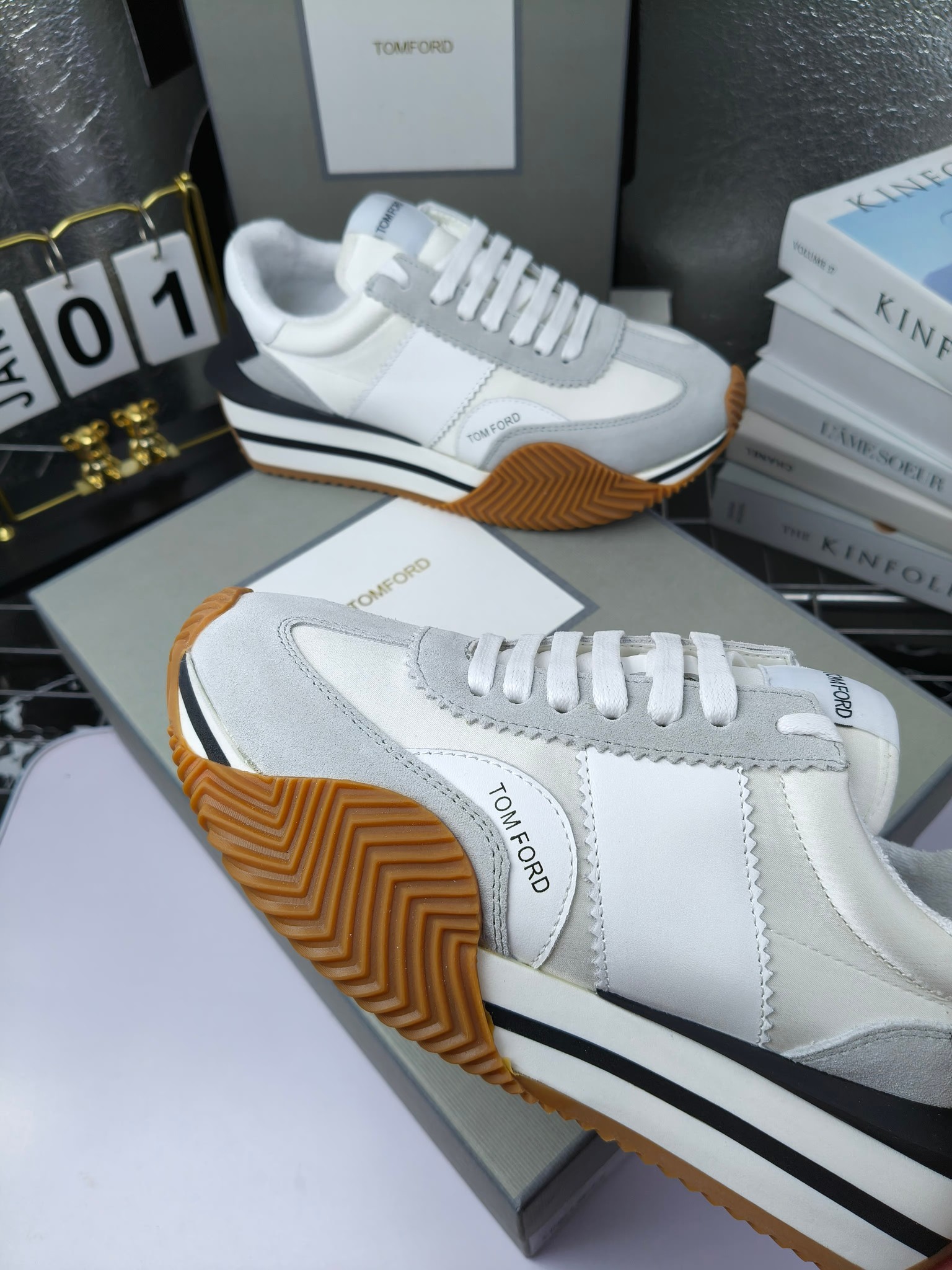 Tom Ford Retro Couple Sneakers White/Gray