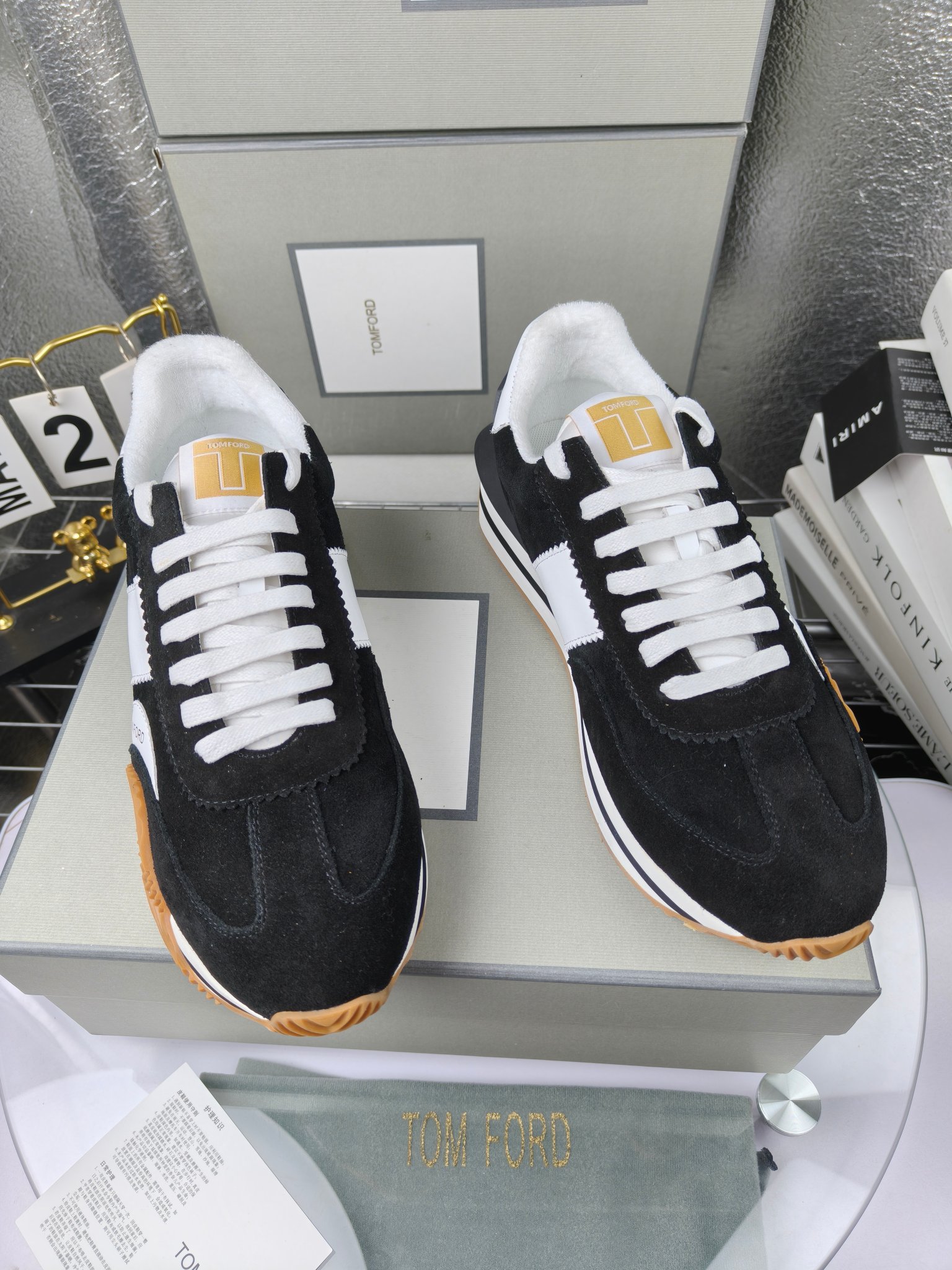 Tom Ford Retro Luxe Sneakers Black/White