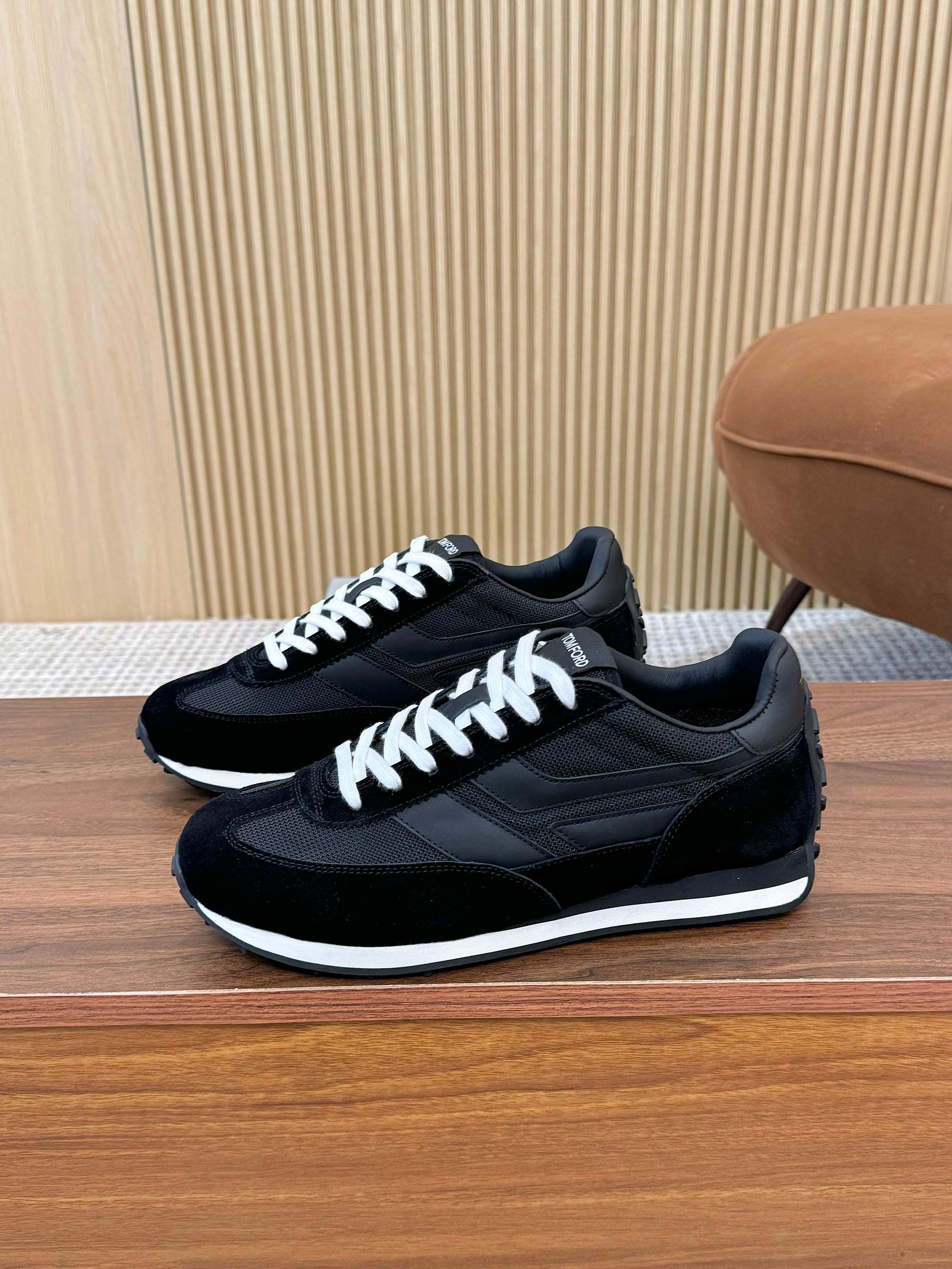 Tom Ford Low-Top Retro Runner Sneakers Black