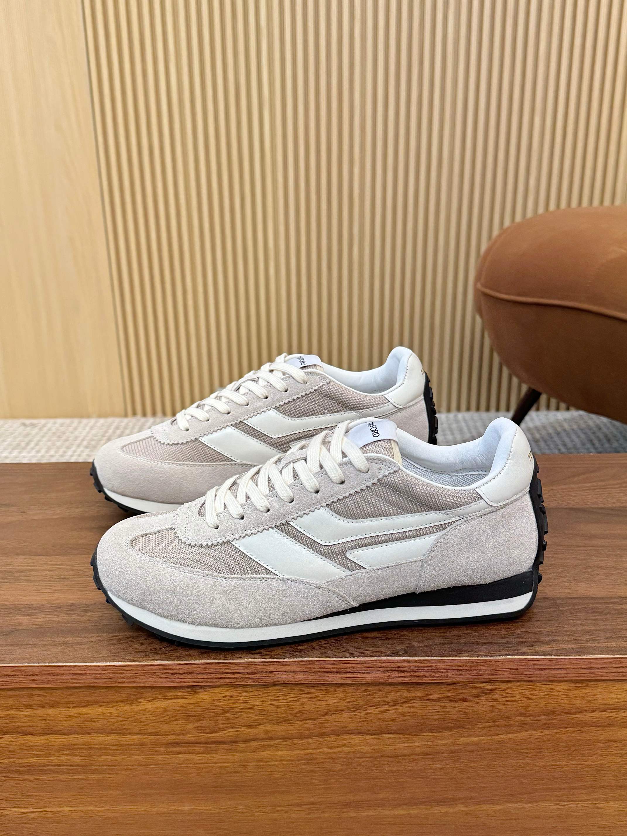 Tom Ford Low-Top Retro Sneakers Beige