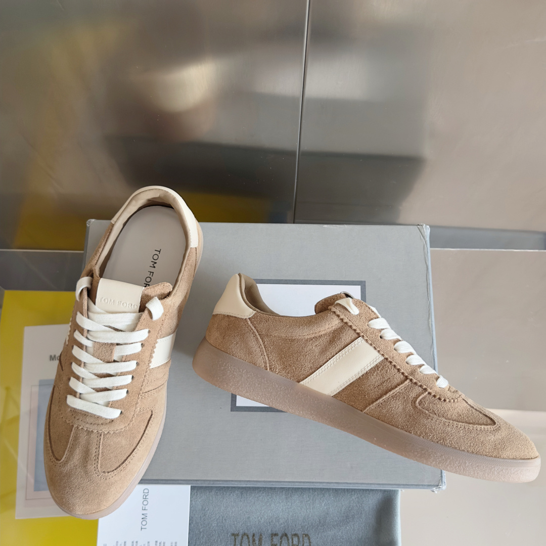 Tom Ford Terence Suede Sneakers Khaki/White