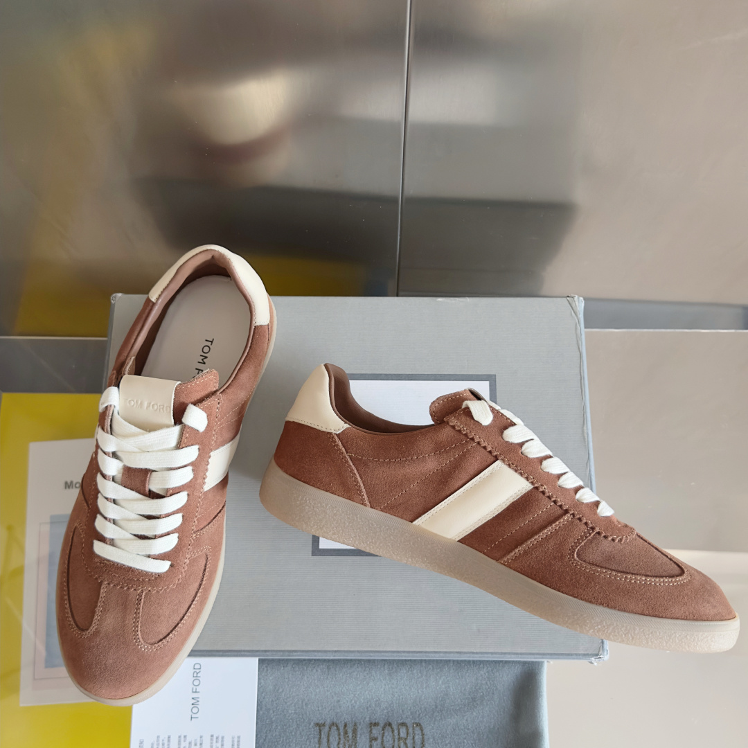 Tom Ford Terence Suede Trainers Brown/White