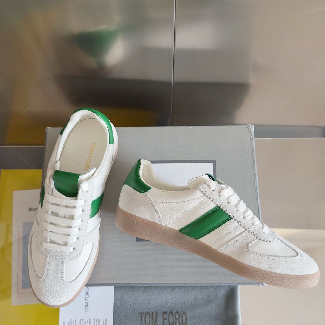Tom Ford Terence Suede Sneakers White/Green