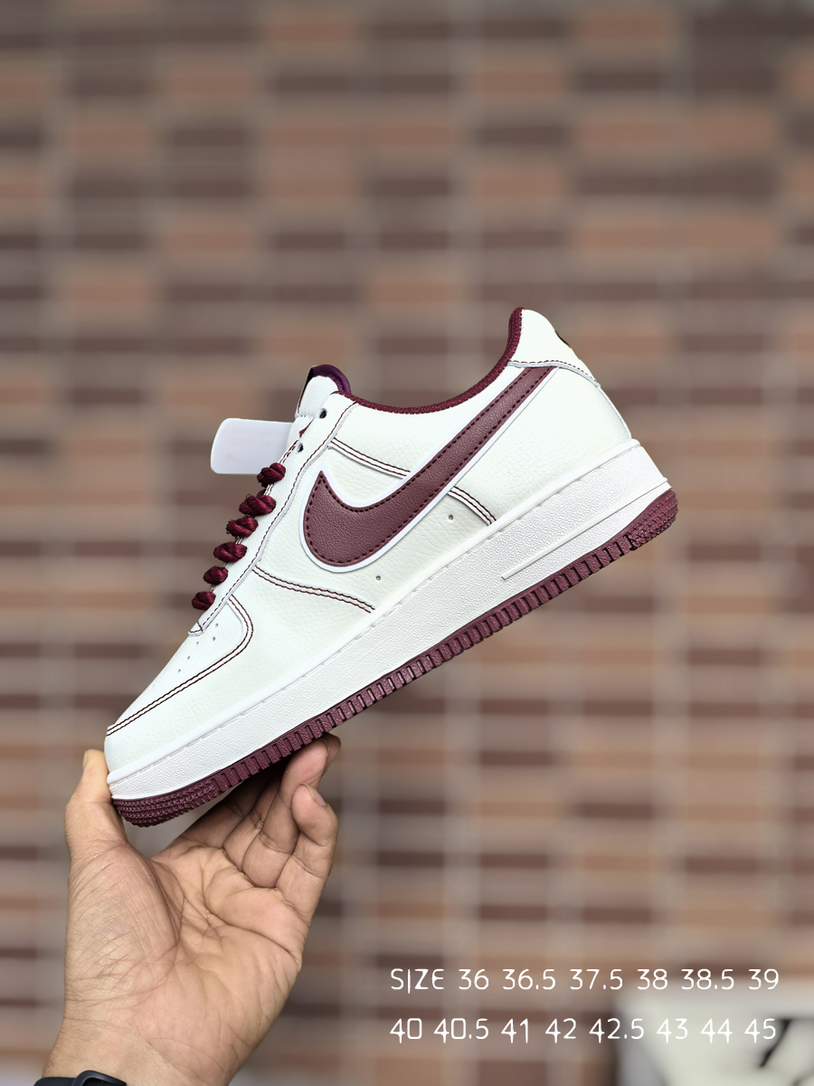 Nike Air Force 1 Low Undefeated Rope Lace Sneakers Burgundy