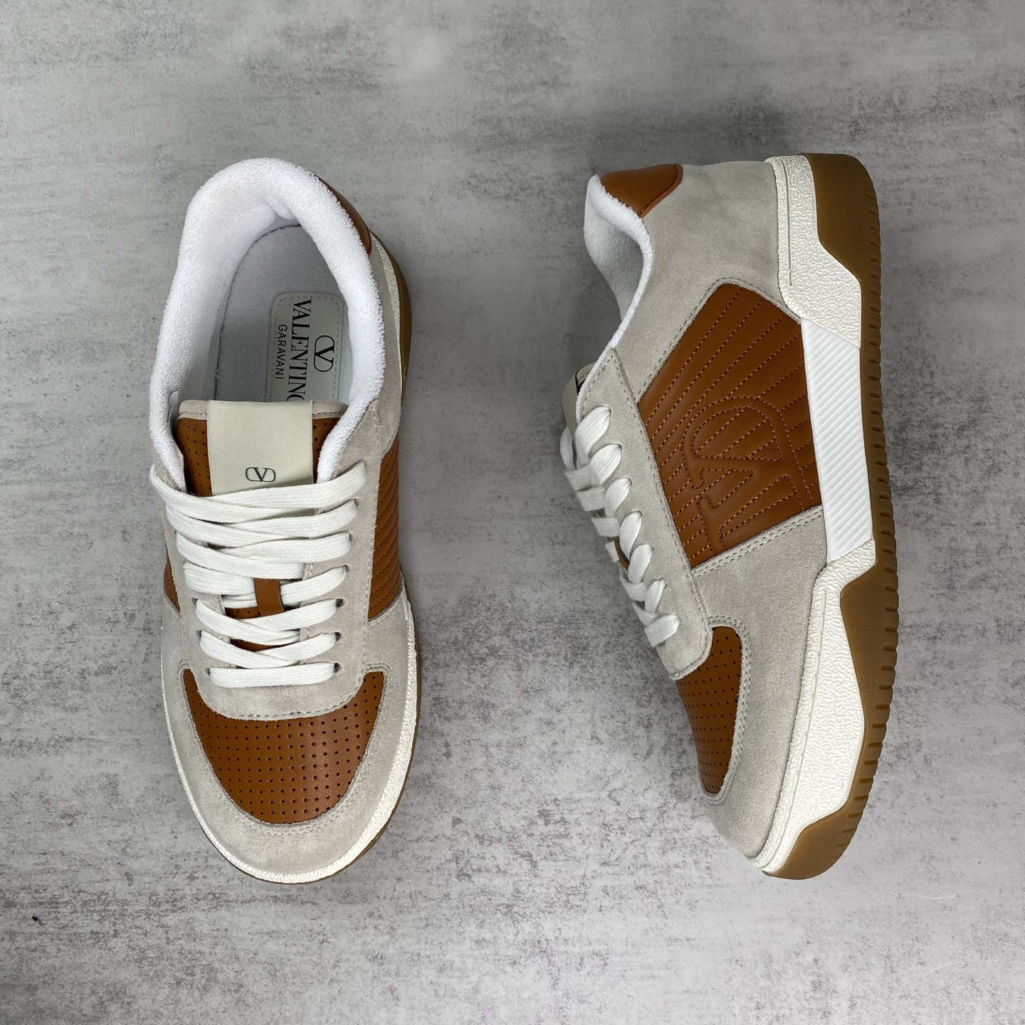 Valentino Joie de Jouer Platform Sneakers Brown
