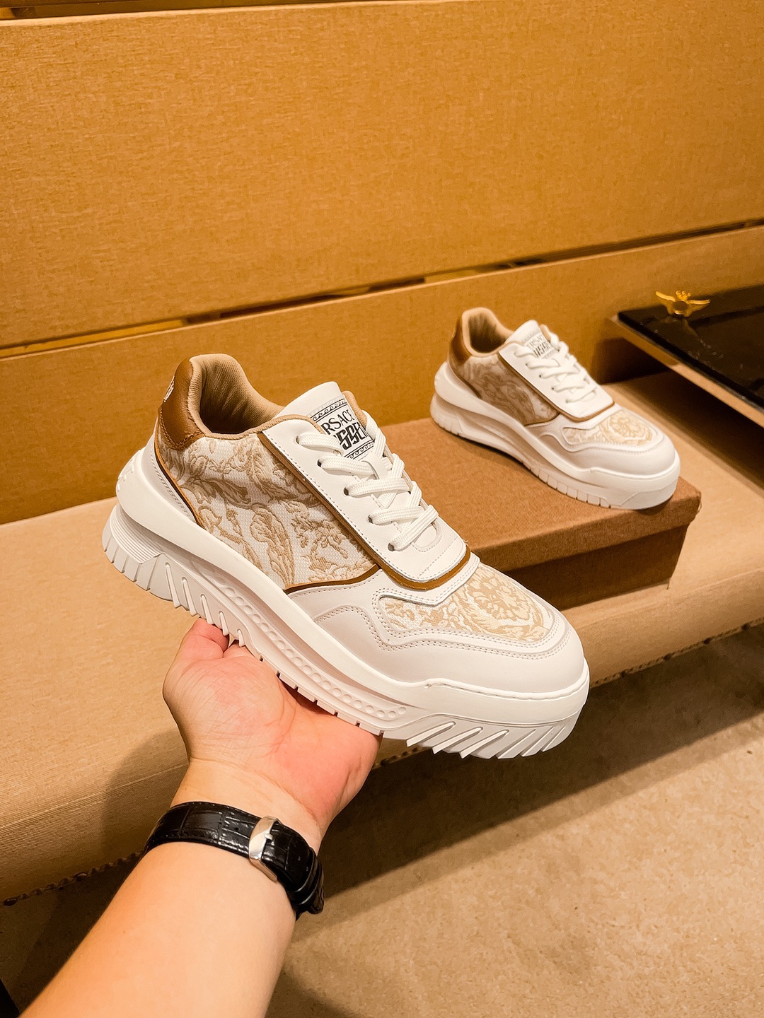 Versace Baroque Panel Sneakers Multicolor