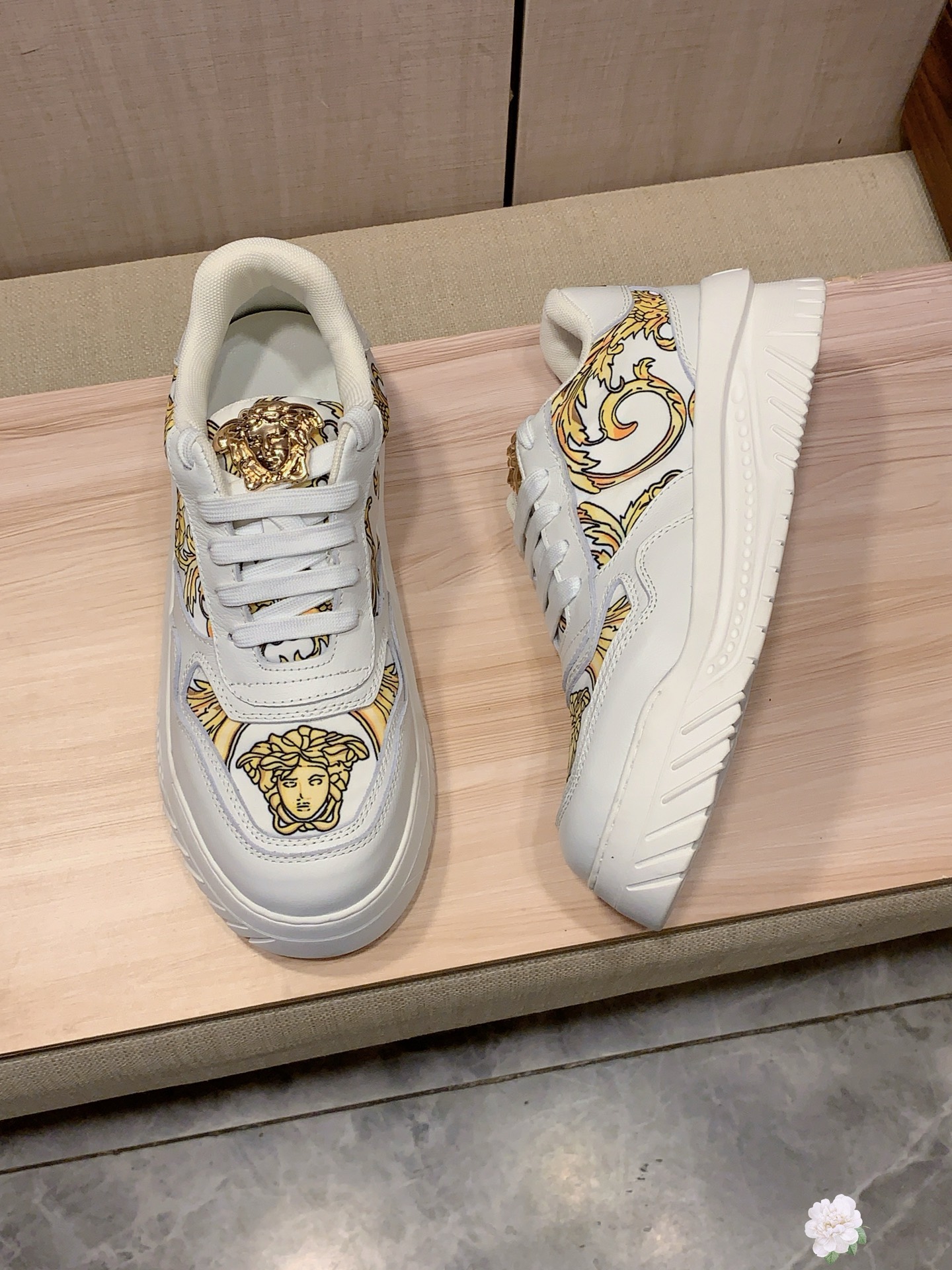 Versace Baroque Platform Sneakers White