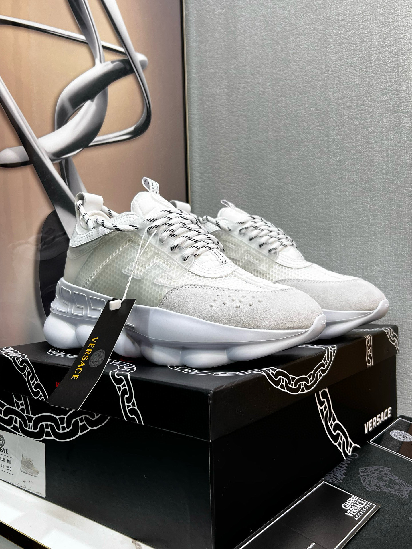 Versace Chunky Mesh Sneakers White