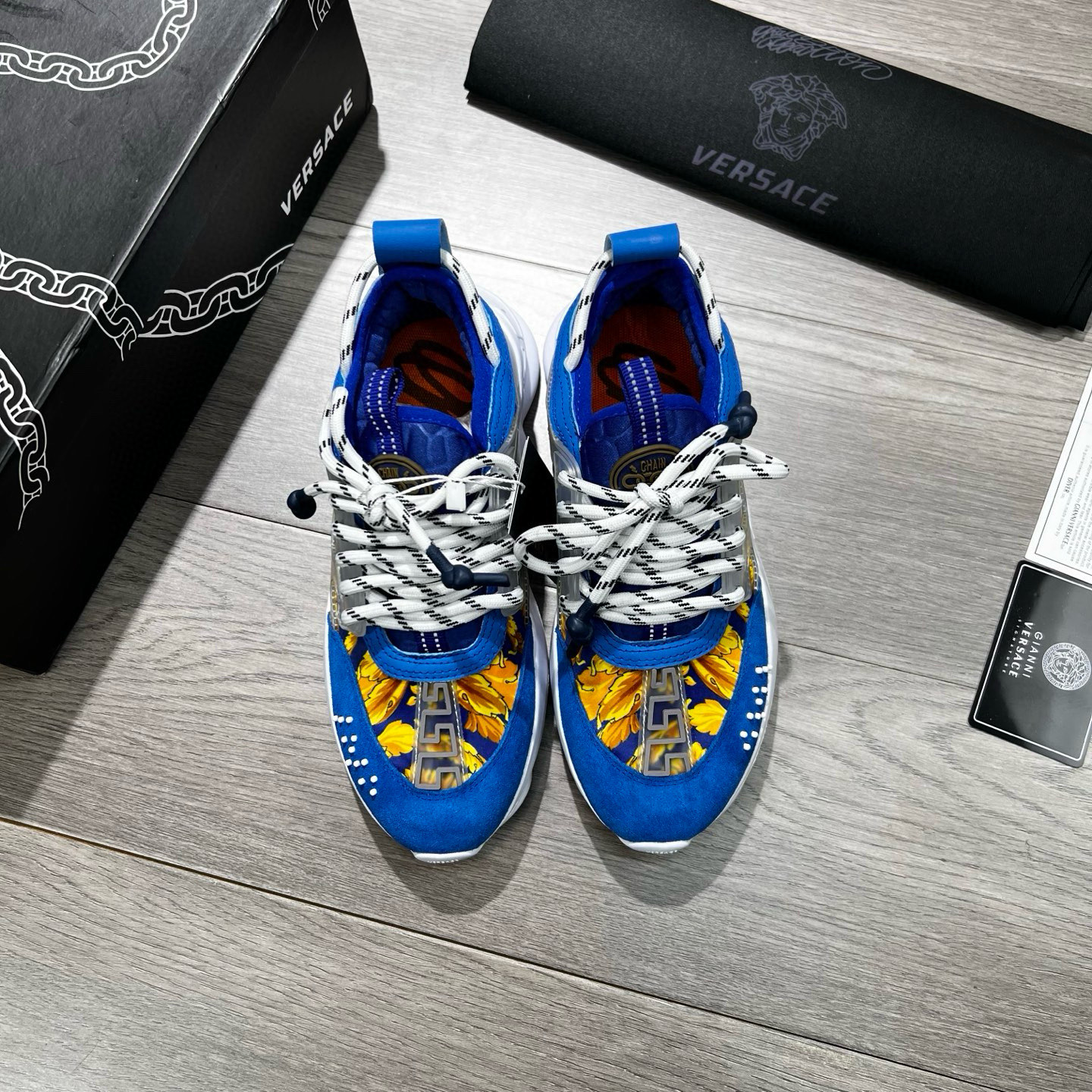 Versace Baroque Chunky Sneakers Blue
