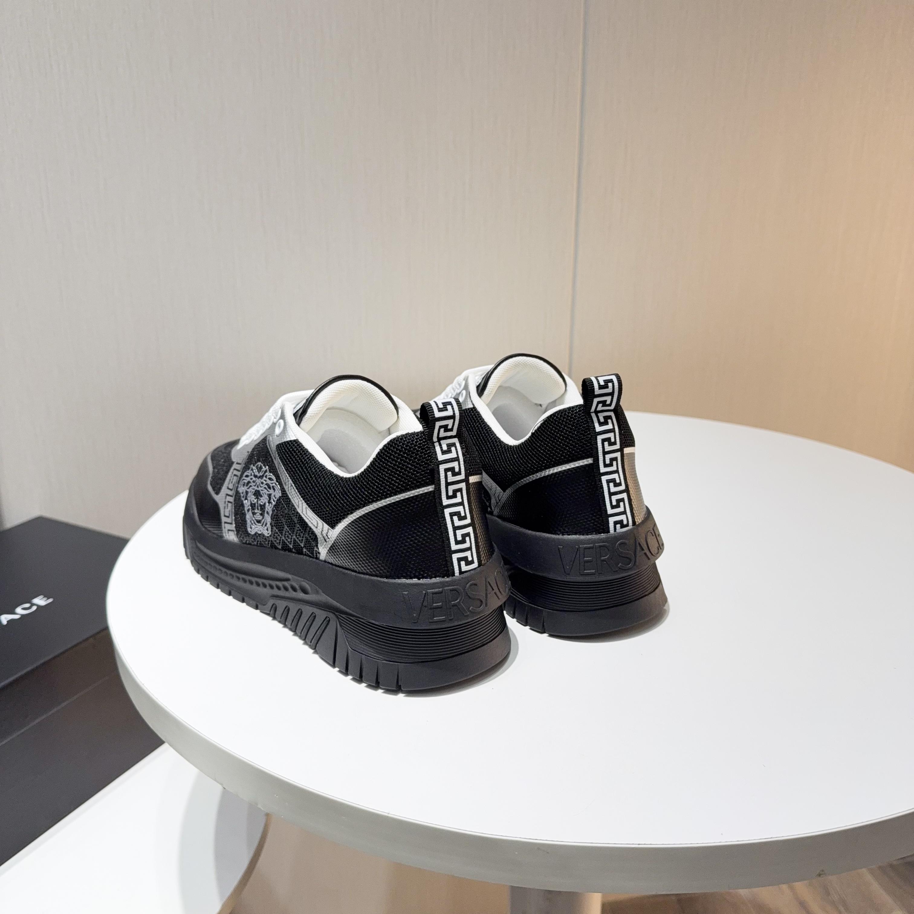 Versace Grace Labyrinth Knit Sneakers Black/Silver