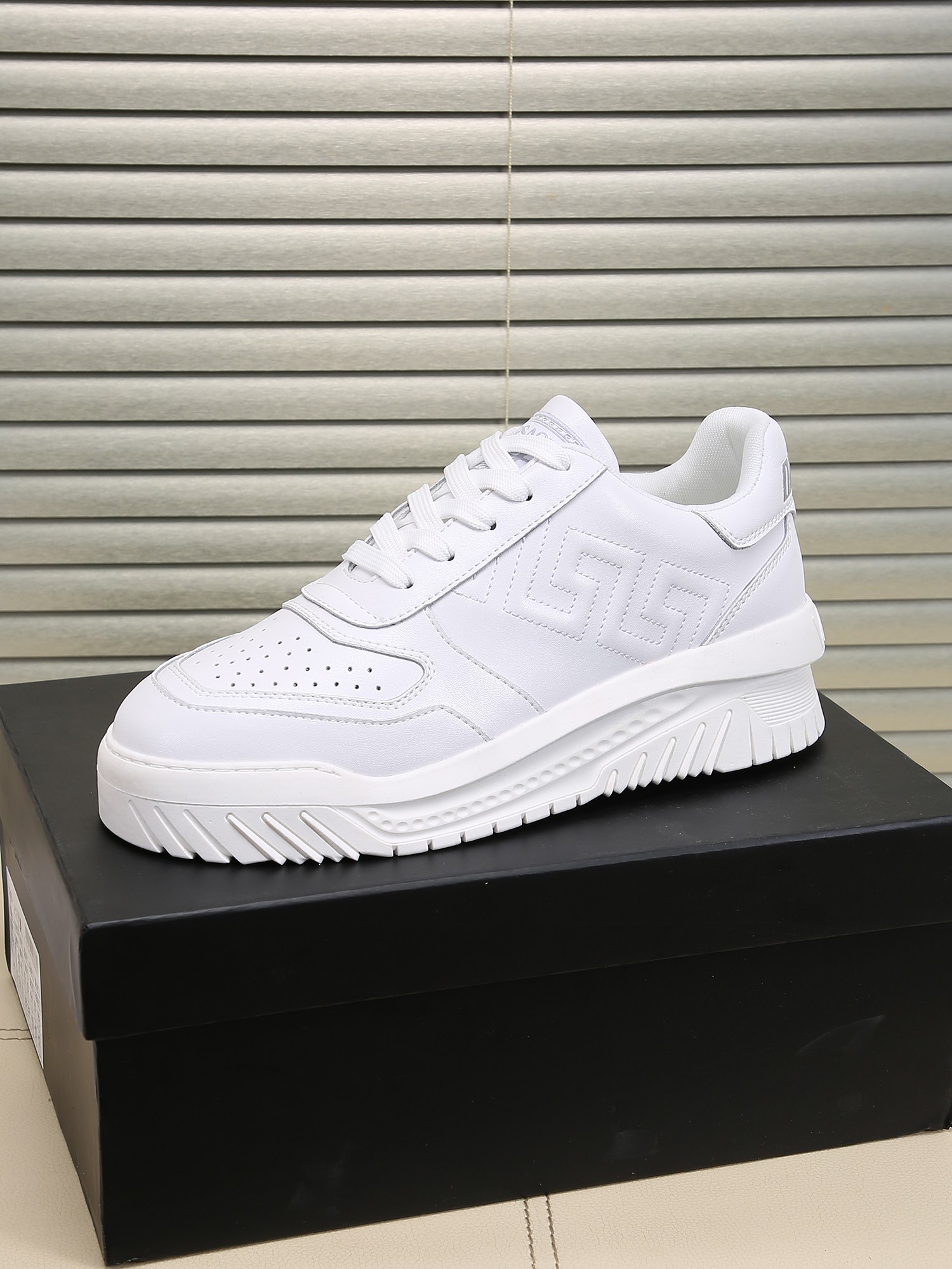Versace Grace Labyrinth Knit Sneakers White