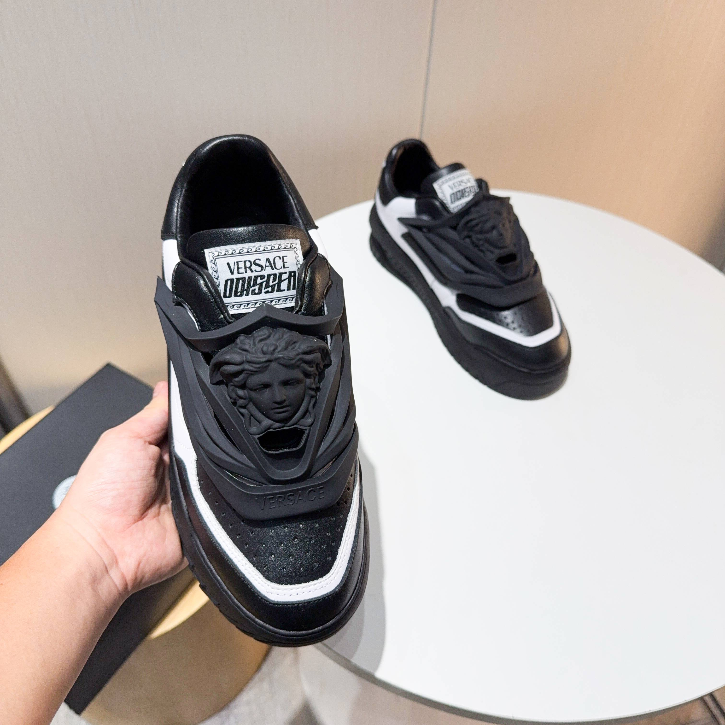 Versace Odissea Medusa Chunky Sneakers Black White