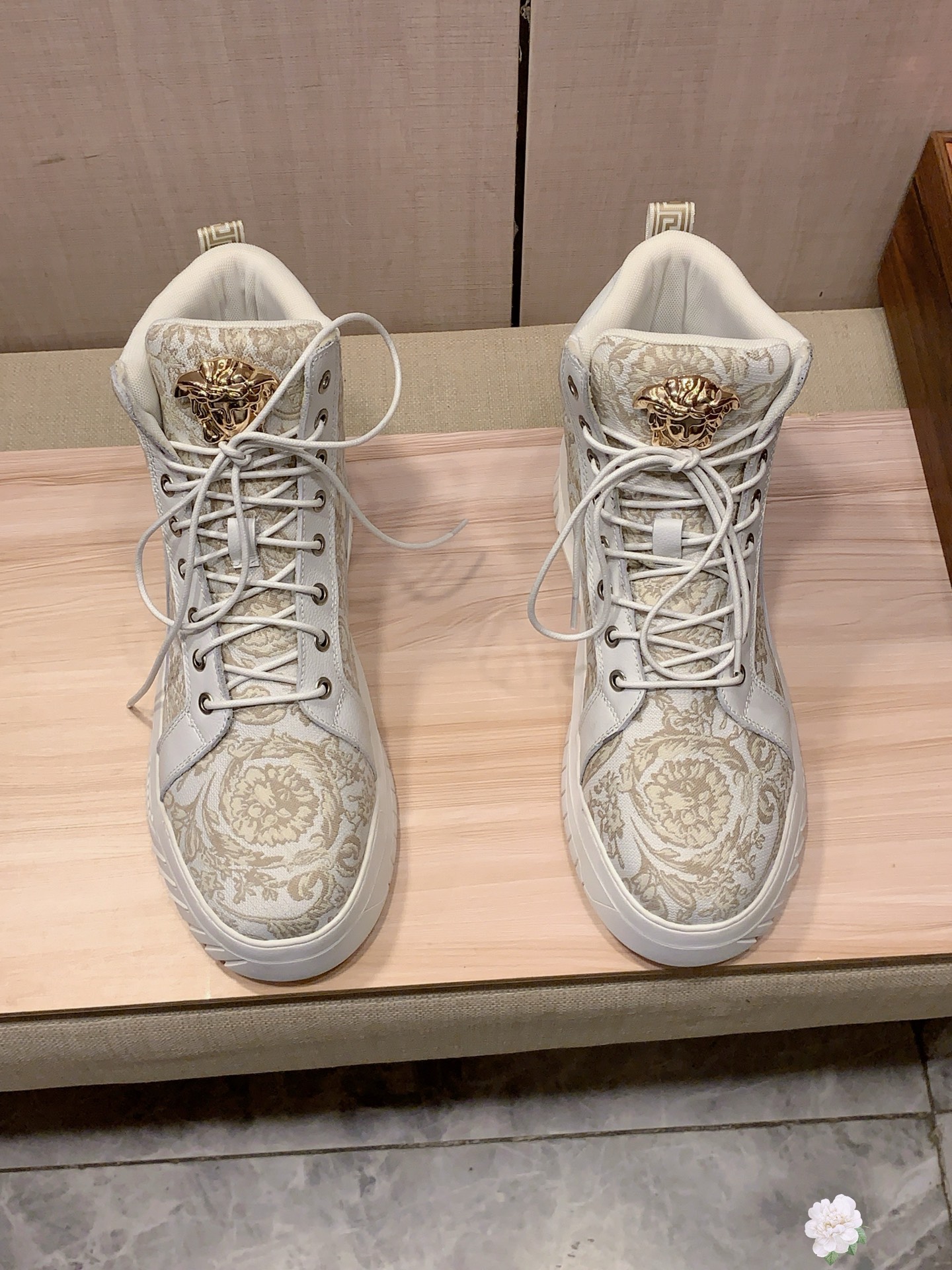 Versace Baroque High-Top Sneakers Multi-Color