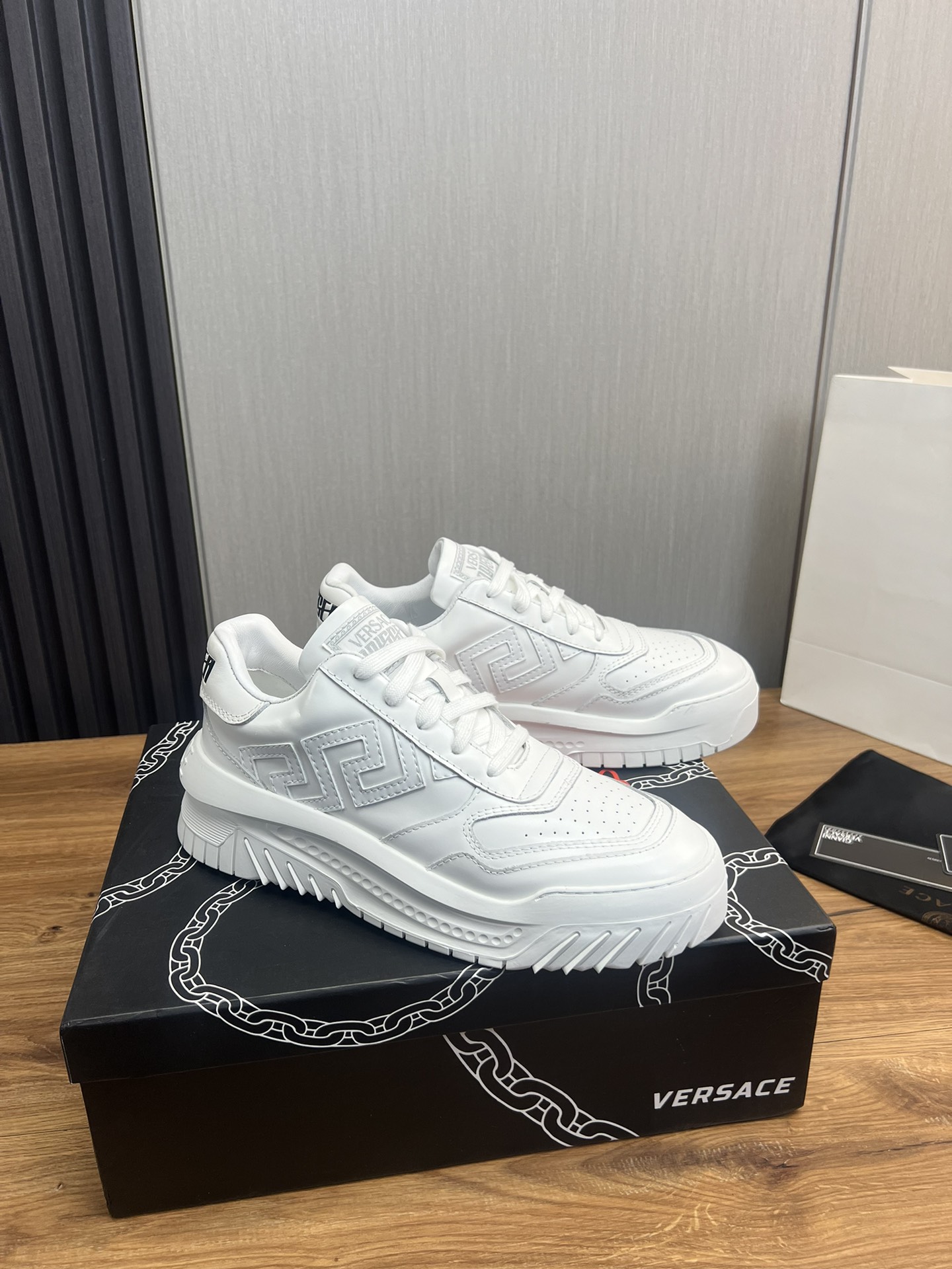 Versace Leather Casual Sneakers White