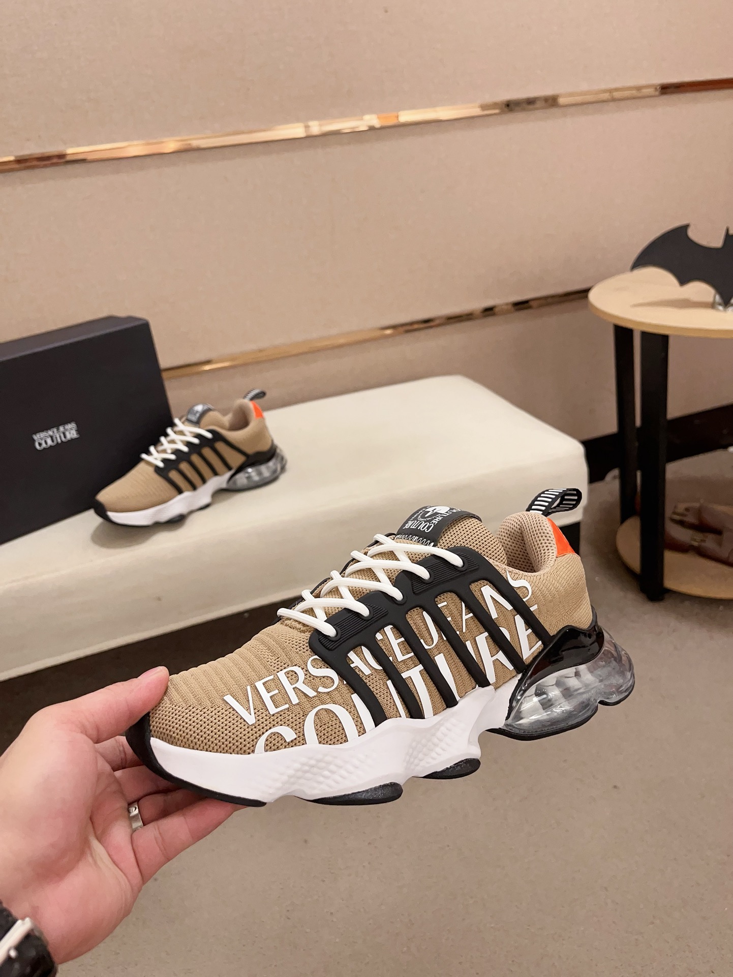 Versace Jeans Couture Knit Sneakers Khaki