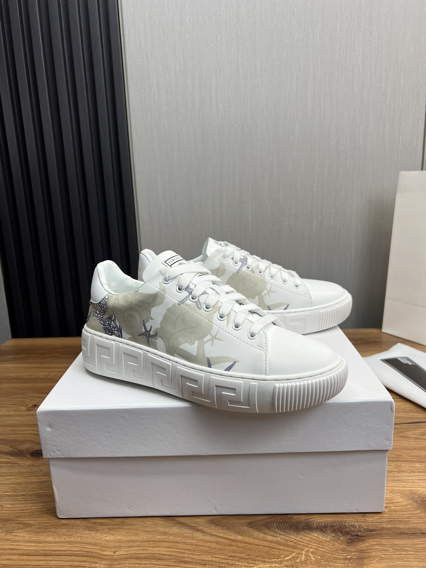 Versace Leather Couple Sneakers White
