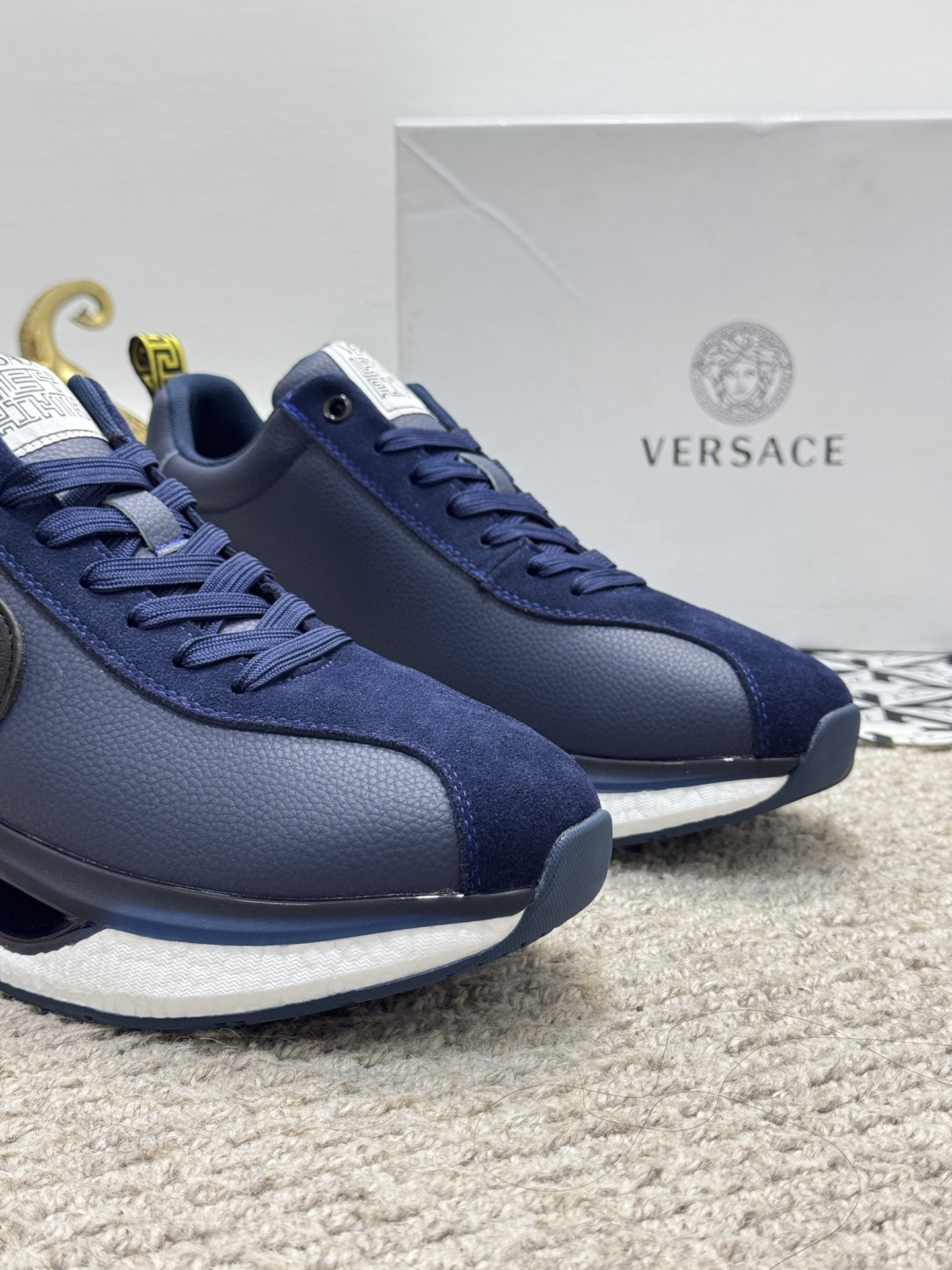 Versace Low-Top Runner Sneakers Navy