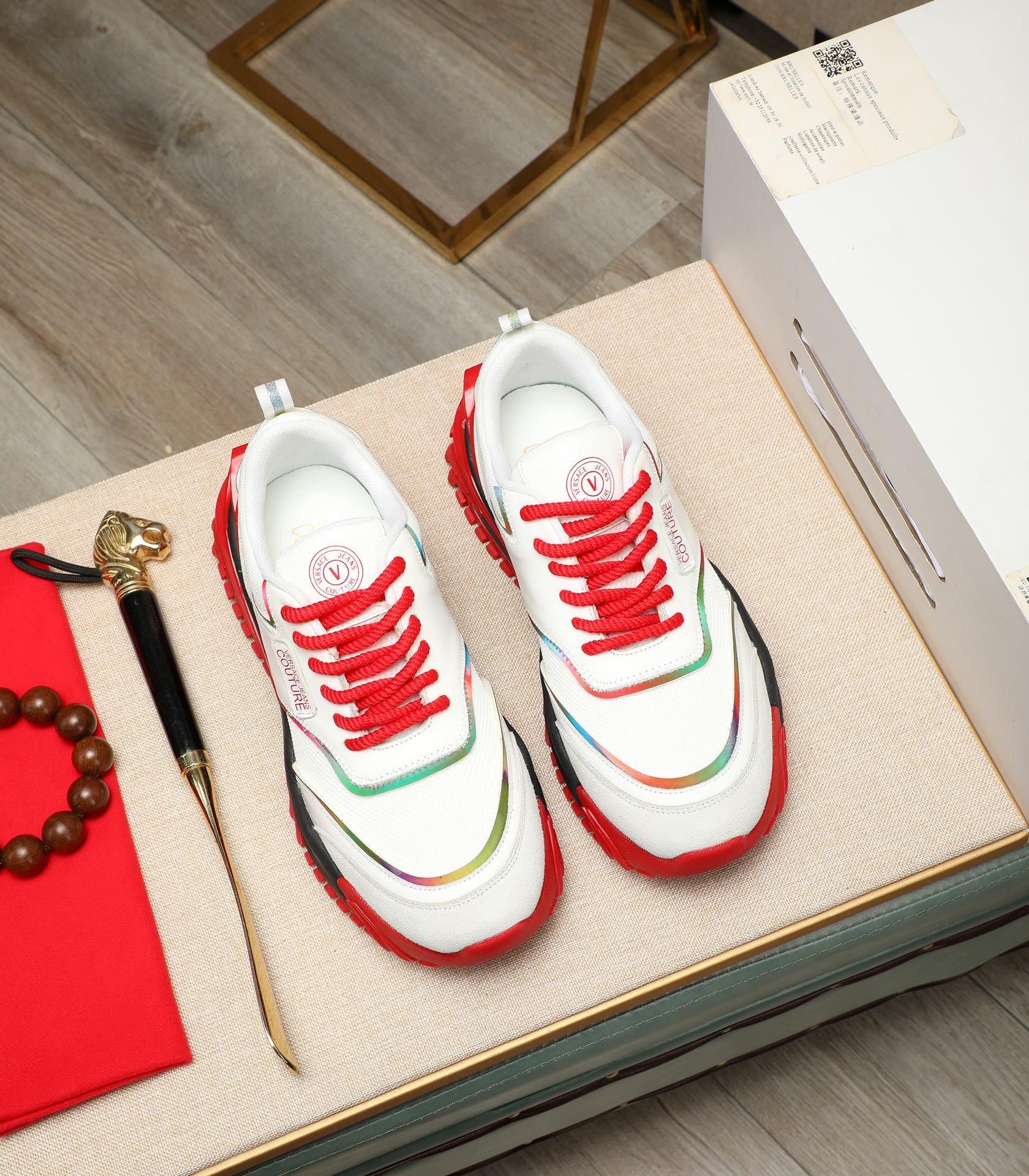 Versace Couture Chunky Sneakers White/Red