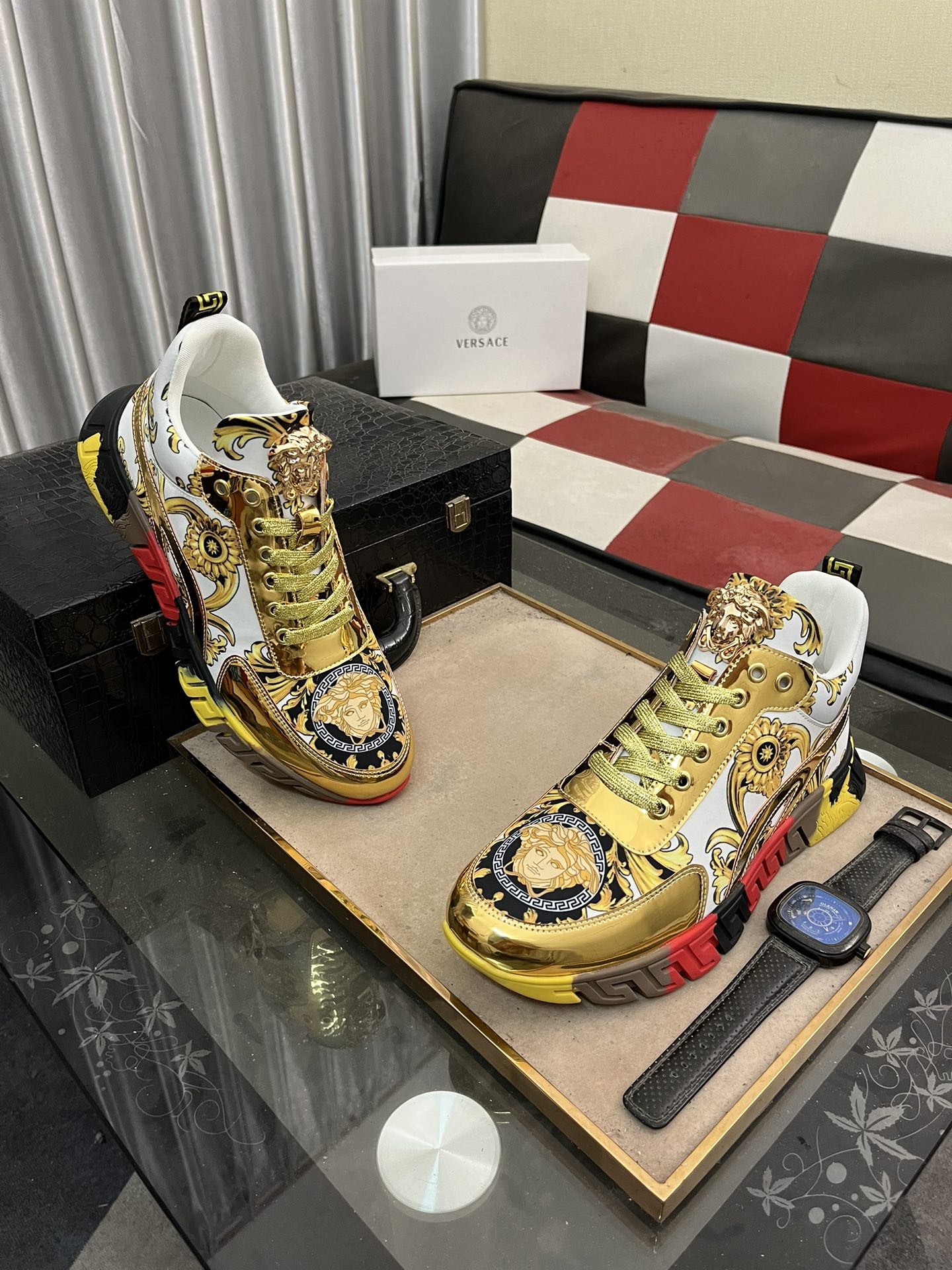 Versace Baroque Low-Top Sneakers Multicolor