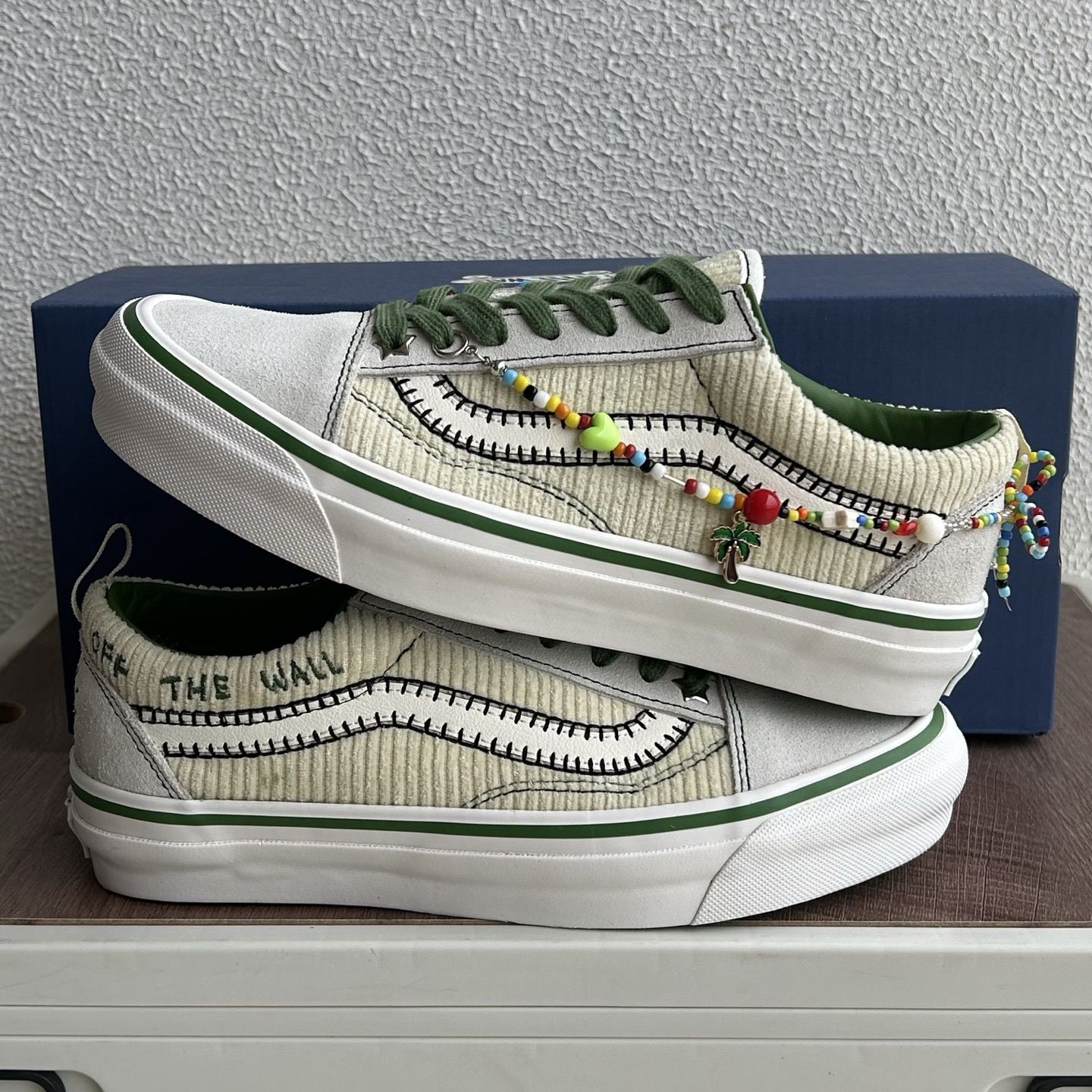 Vans Premium Old Skool Corduroy Beaded Low-Top Sneakers Green