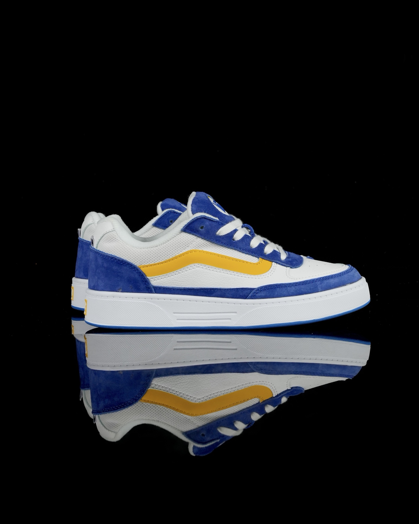 Vans Skate Estazzo Suede Leather Skate Shoes Blue/Yellow