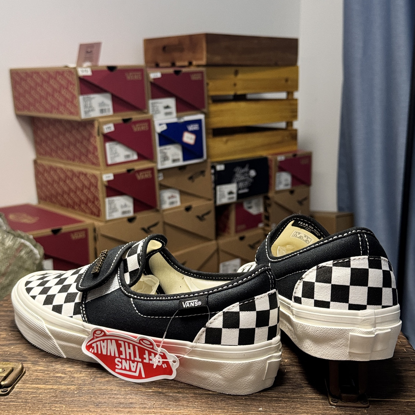 Vans Slip-On x FOG Checkerboard Shoes Black/White