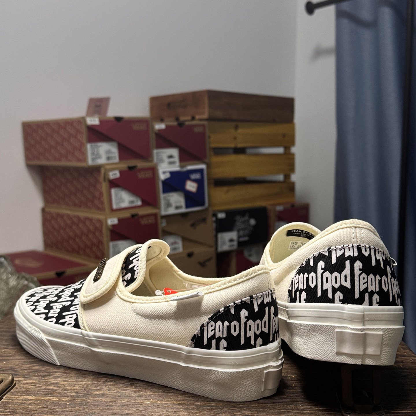 Vans Slip-On x FOG Hook-and-Loop Sneakers Black/White