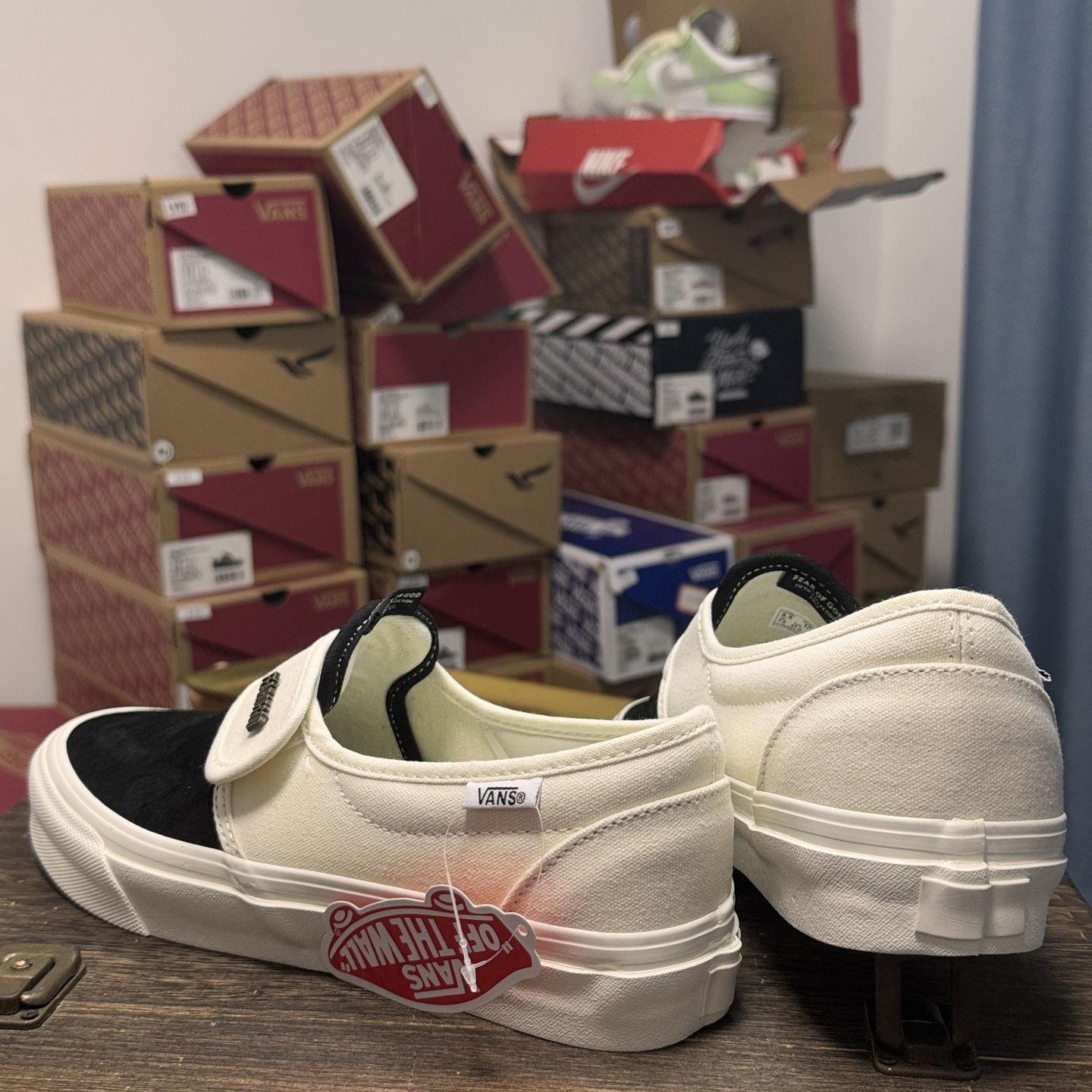 Vans Slip-On x Fear of God Suede Strap Sneakers Black/White