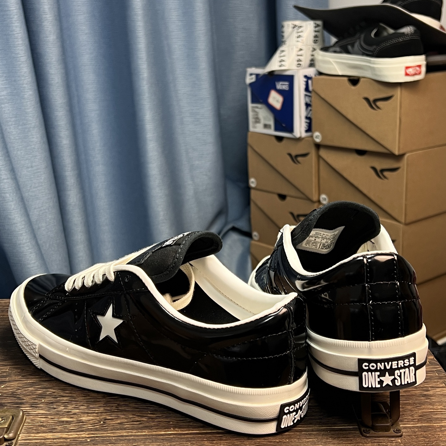 Converse One Star Patent Leather Low Sneakers Black/White