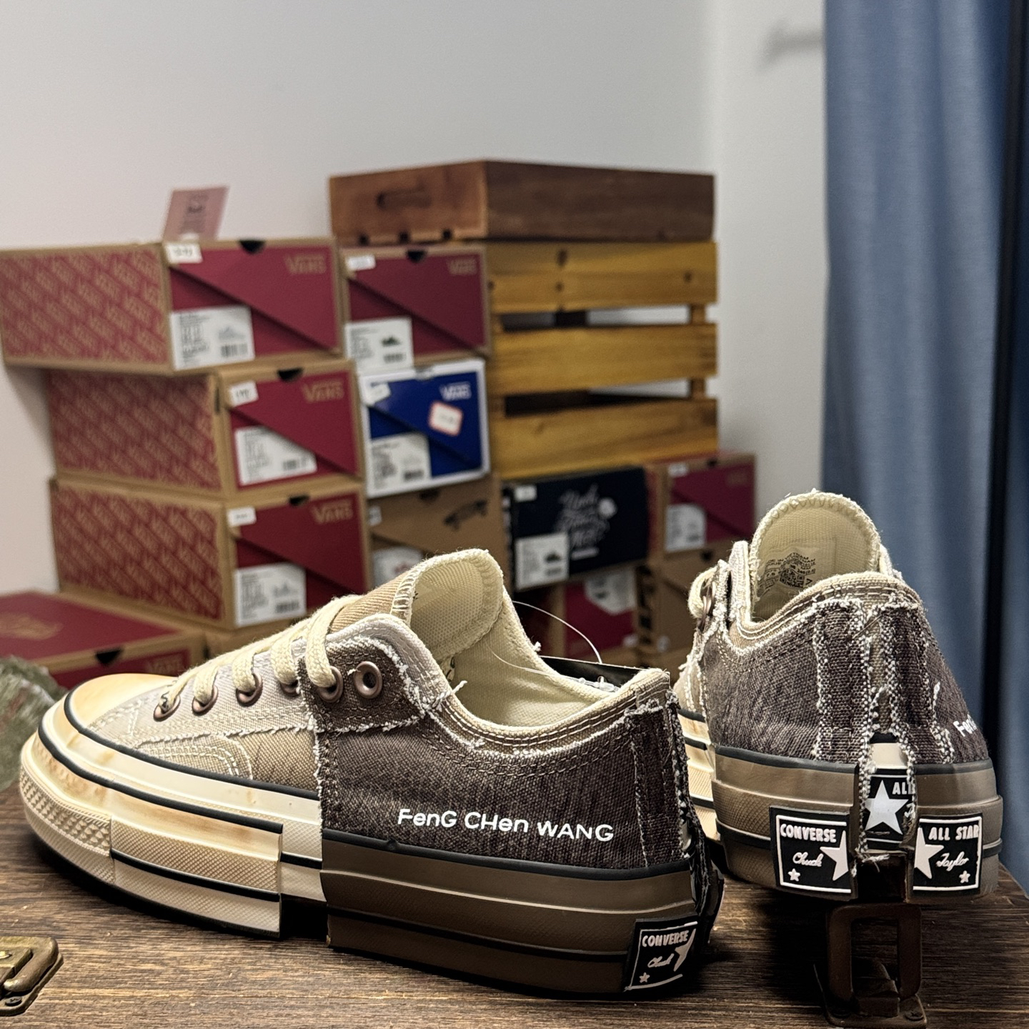 Converse x Feng Chen Wang Deconstructed Canvas Sneakers Brown