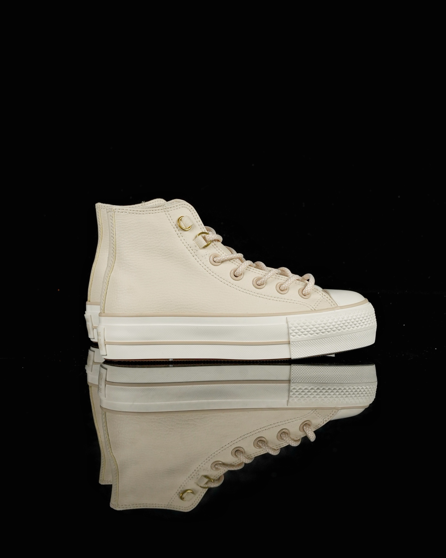 Converse All Star Lift Leather High Tops Cream