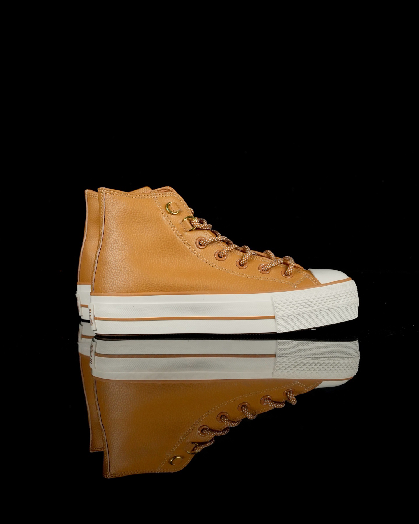 Converse All Star Lift Leather Platform Sneakers Brown