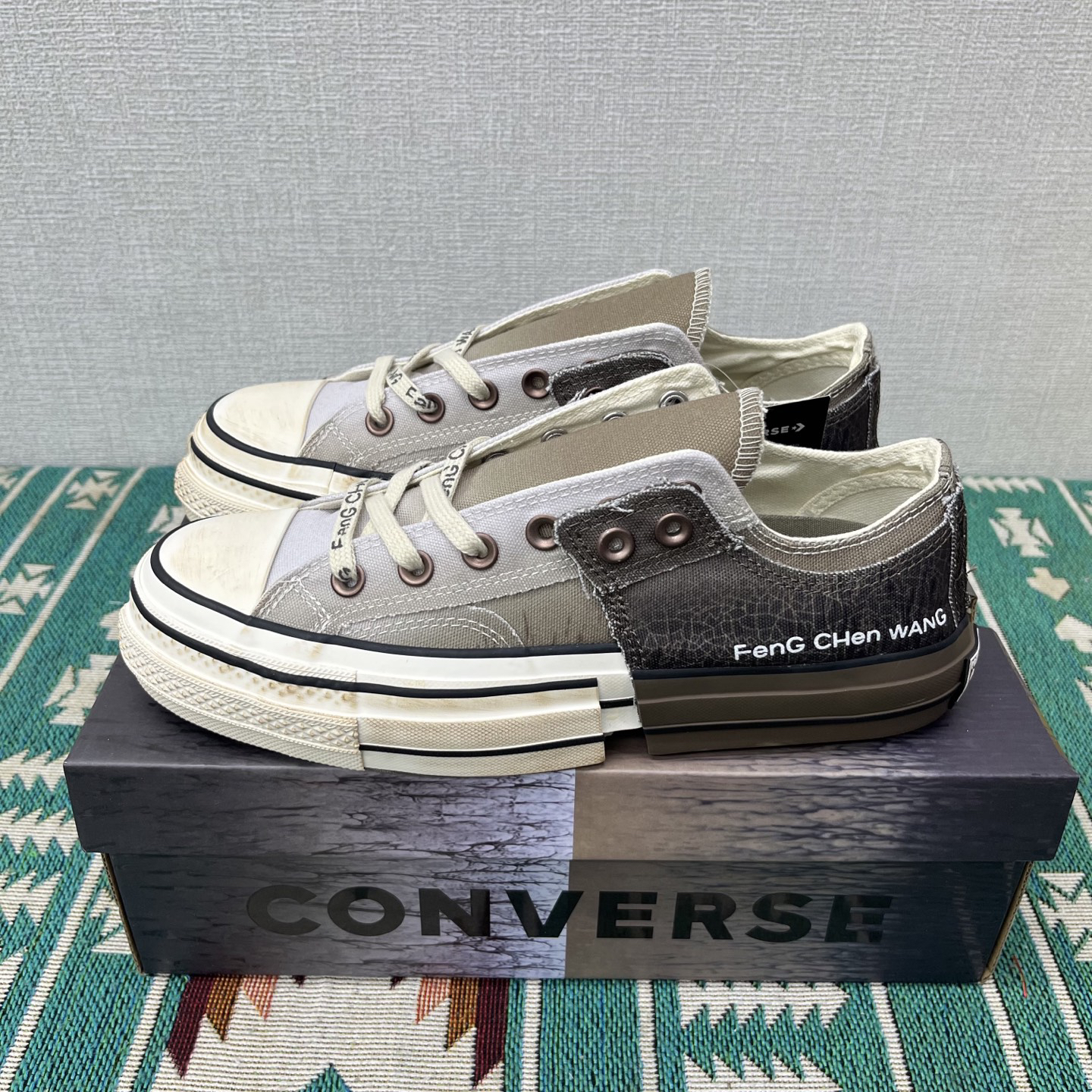 Converse x Feng Chen Wang Deconstructed Canvas Sneakers Brown
