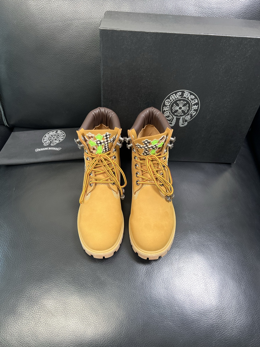 Chrome Heart x Timberland Lace-Up Boots Wheat