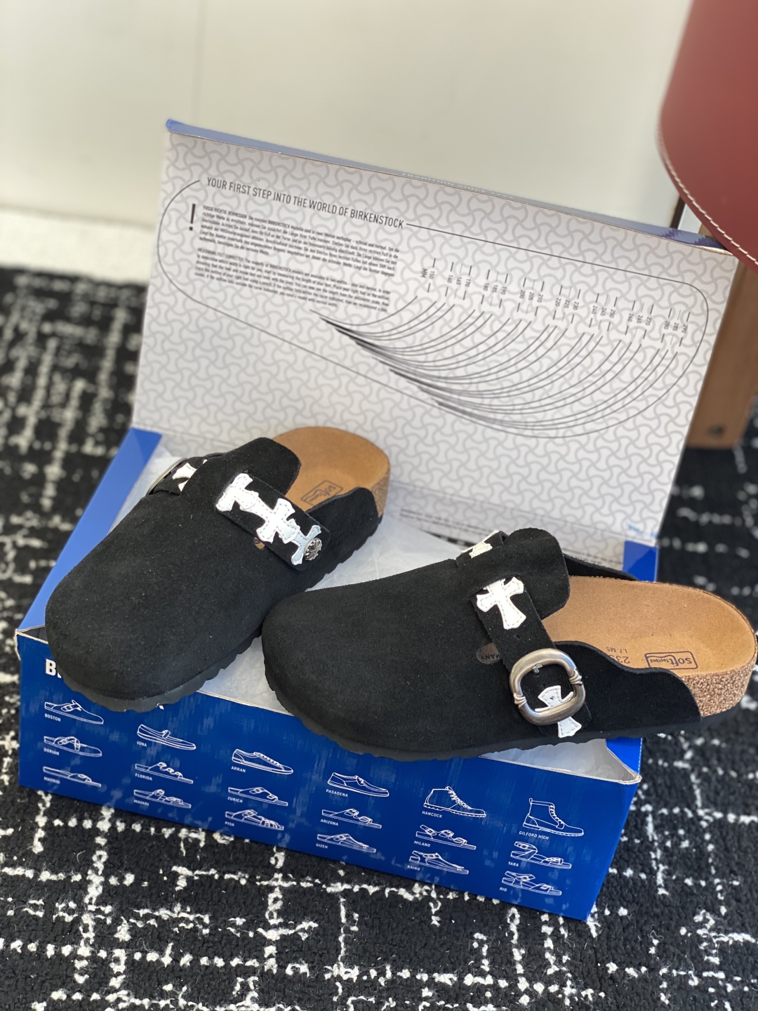 Birkenstock Chrome Hearts Clog Slides Black