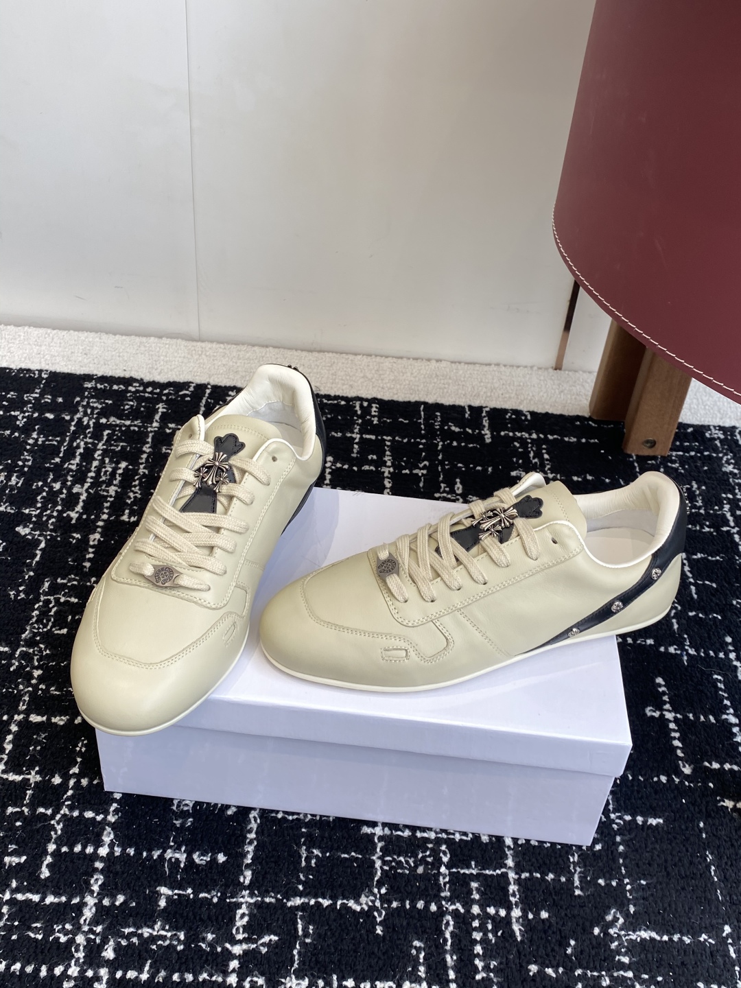 Rick Owens Retro Trainer Sneakers Cream