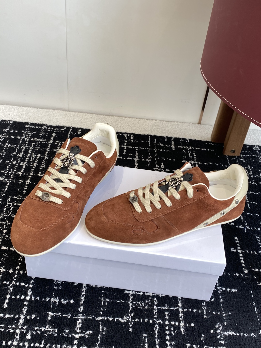 Rick Owens Suede Low-Top Trainer Brown