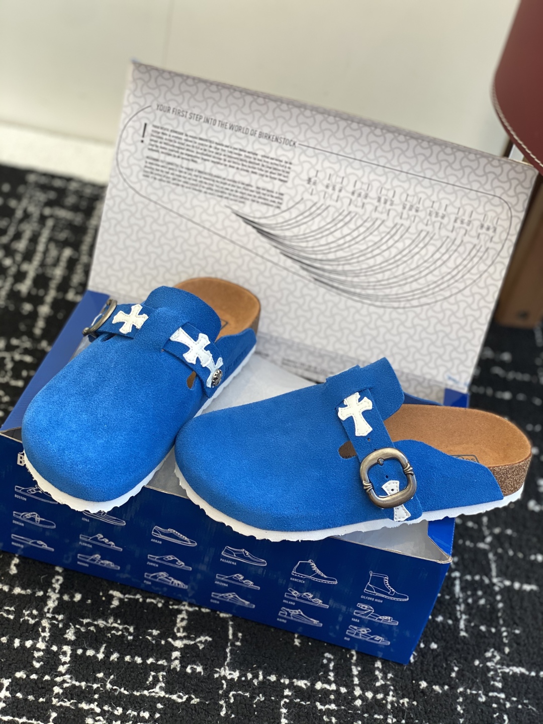 Birkenstock Suede Clogs Blue